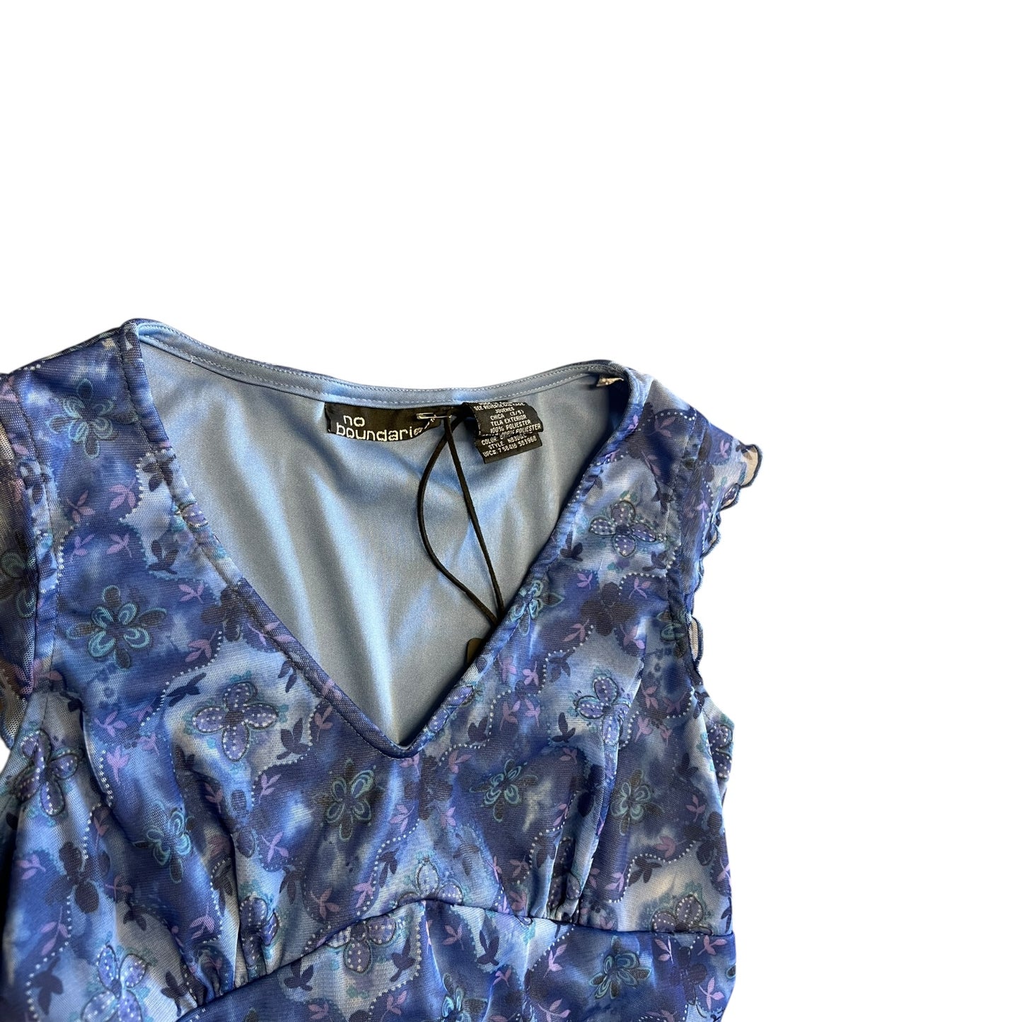 Women’s Y2K No Boundaries Blue Floral Summer Dress