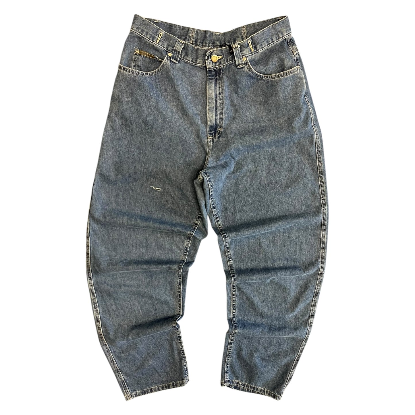 Woman’s Vintage Lee Rivet Buckle Back Lightwash Jeans