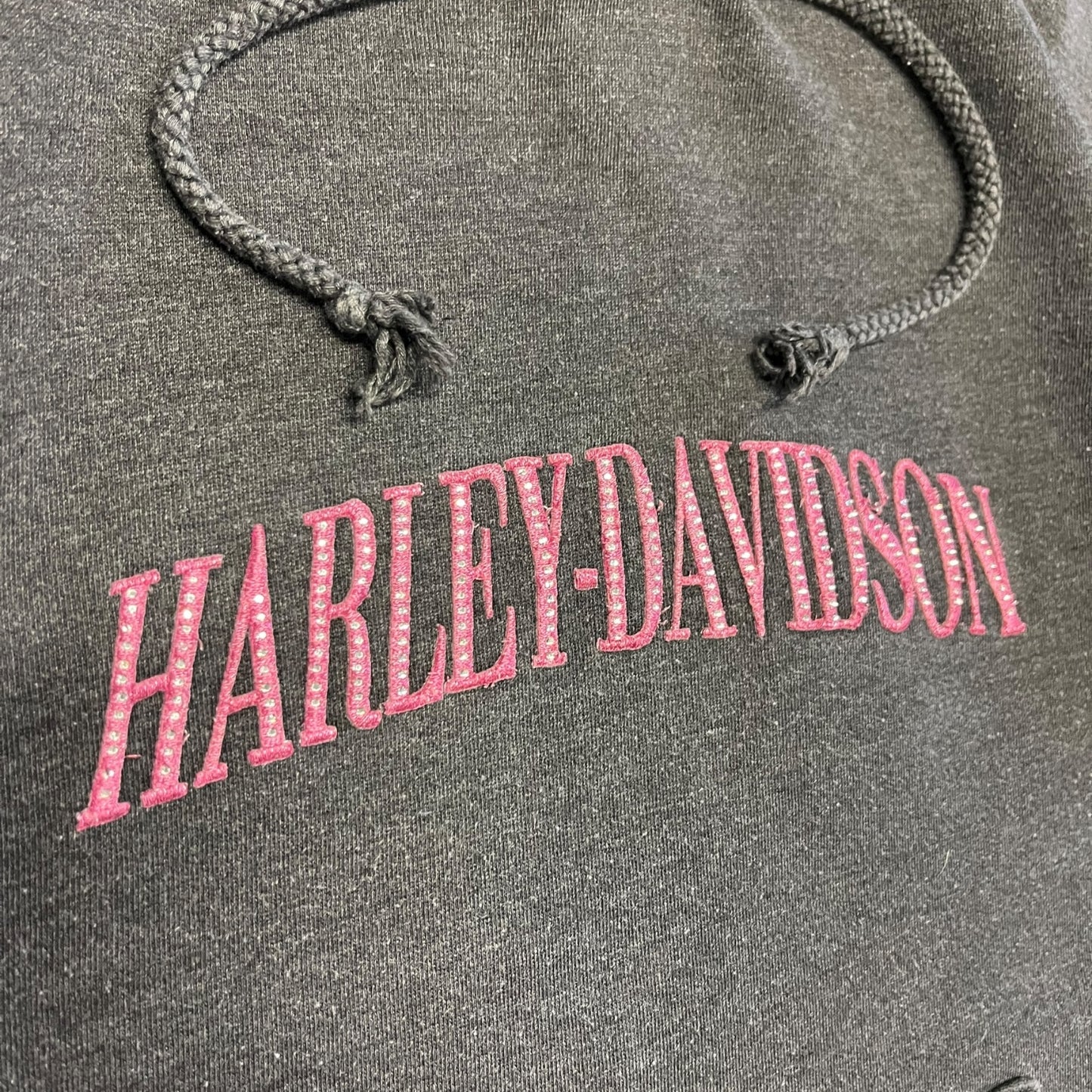 Women’s Harley Davidson Grey And Pink Bling Hoodie