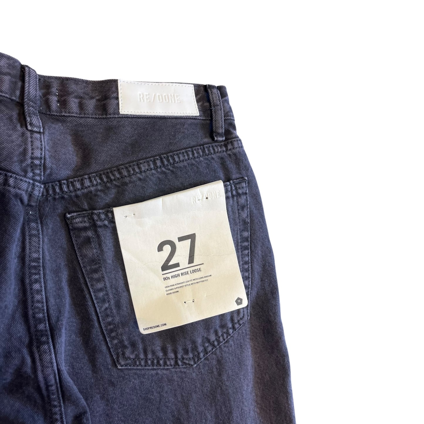 Women’s Re/Done 90s High Rise Loose in Washed Black W/Rip