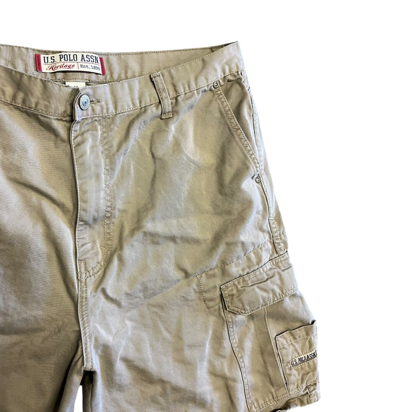 Y2K US Polo Assn Khaki Cargo Shorts