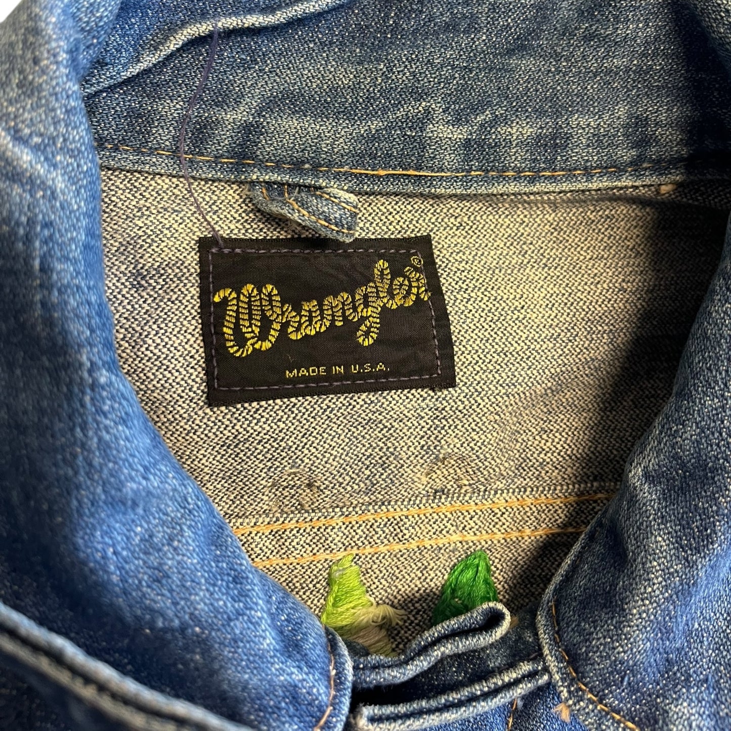 Vintage Wrangler Studded Denim Jacket with Dragon Embroidery