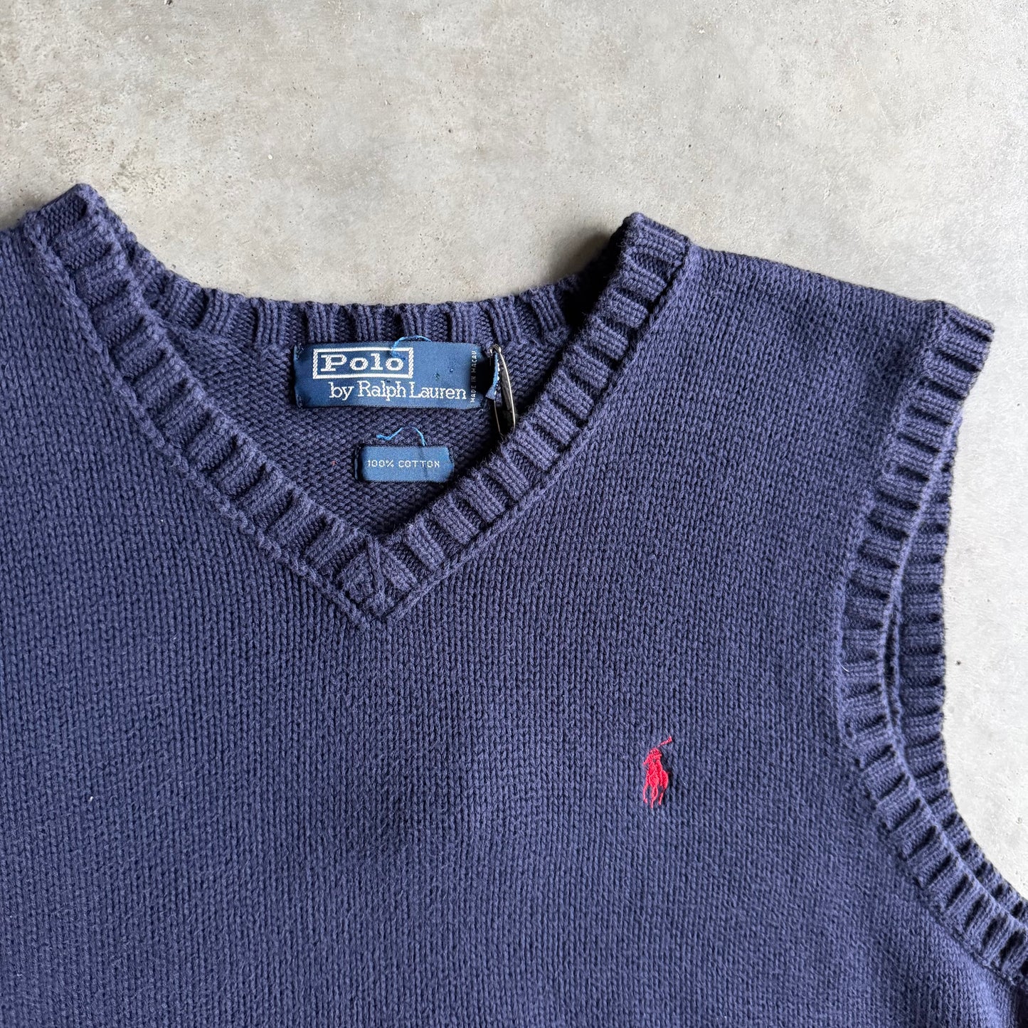 Vintage Polo Navy Blue Sweater Vest
