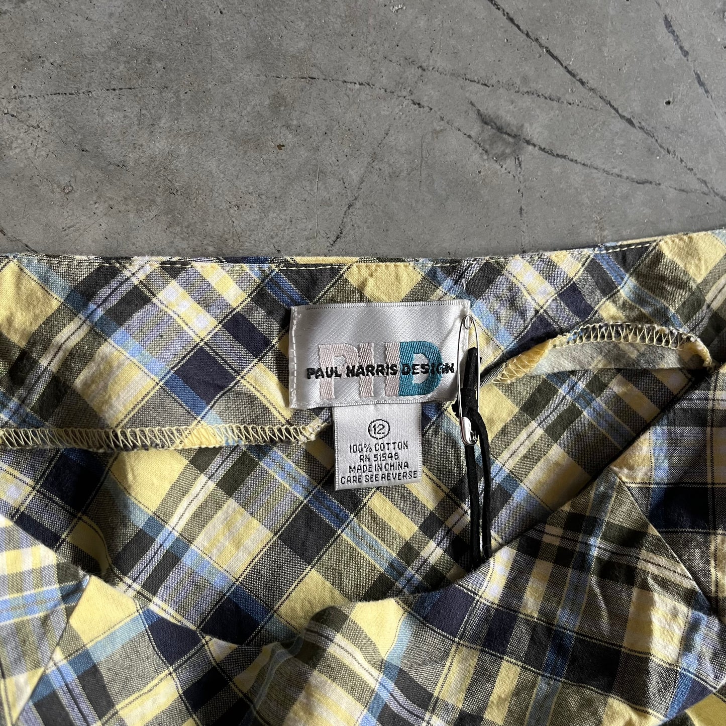 Women’s Vintage Yellow Plaid Mini Skirt