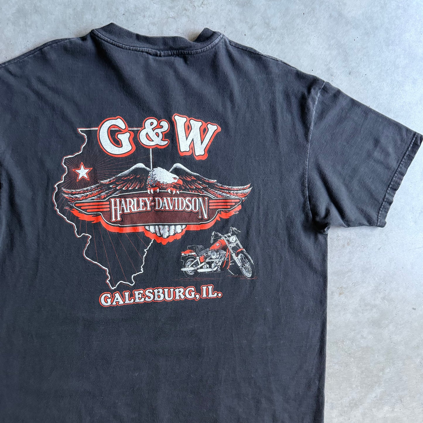 Vintage G&W Harley Davidson ‘Bad To The Bone’ Skeleton Spell-Out Tee