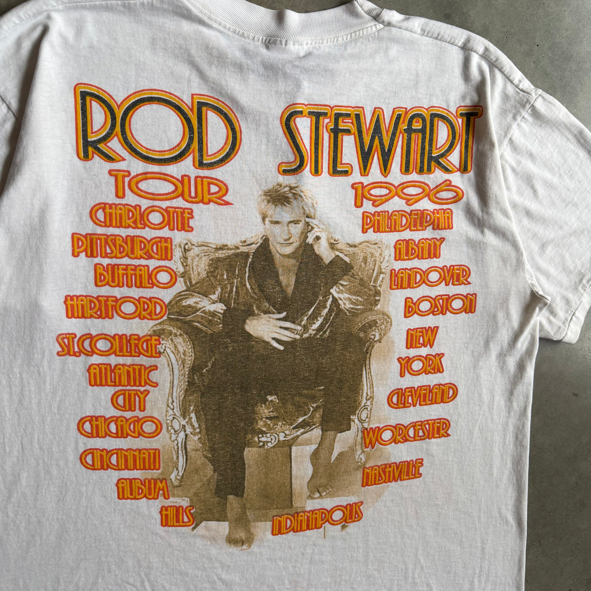 Vintage Rod Stewart 1996 Tour Parking Lot Bootleg T Shirt