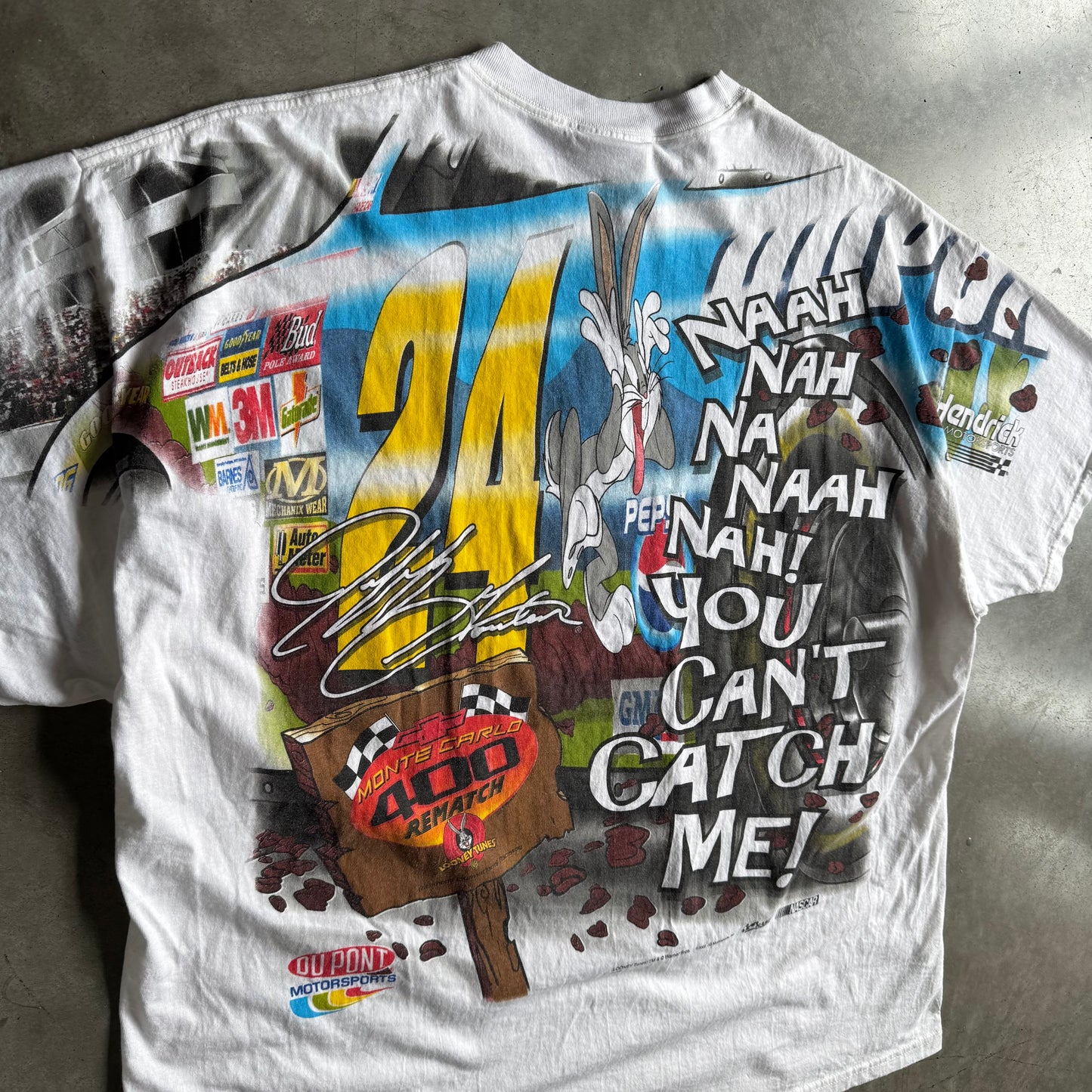Vintage Jeff Gordon Bugs Bunny Chase Authentics AOP Tee