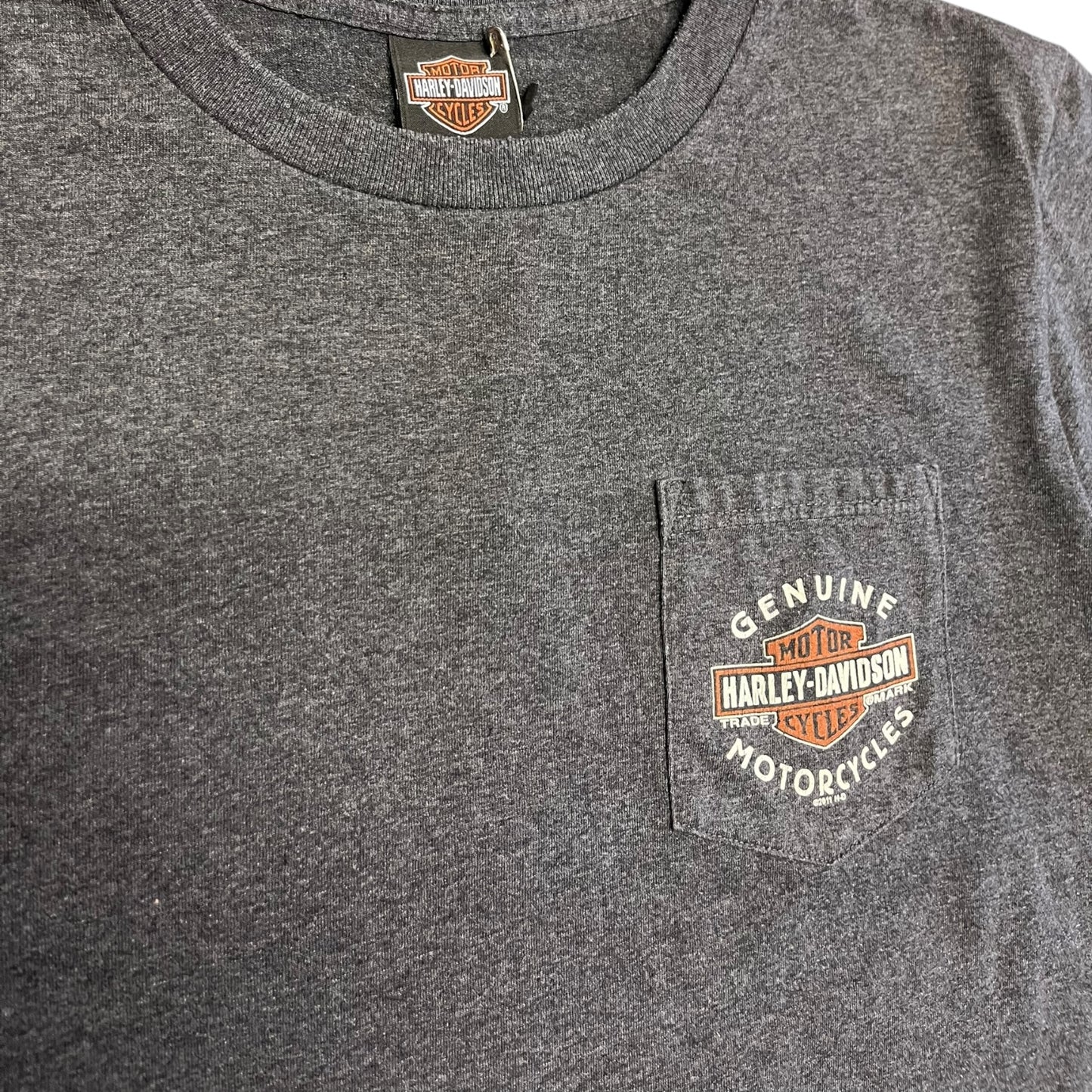 Y2K Okoboji Harley Davidson Chest Pocket Tee