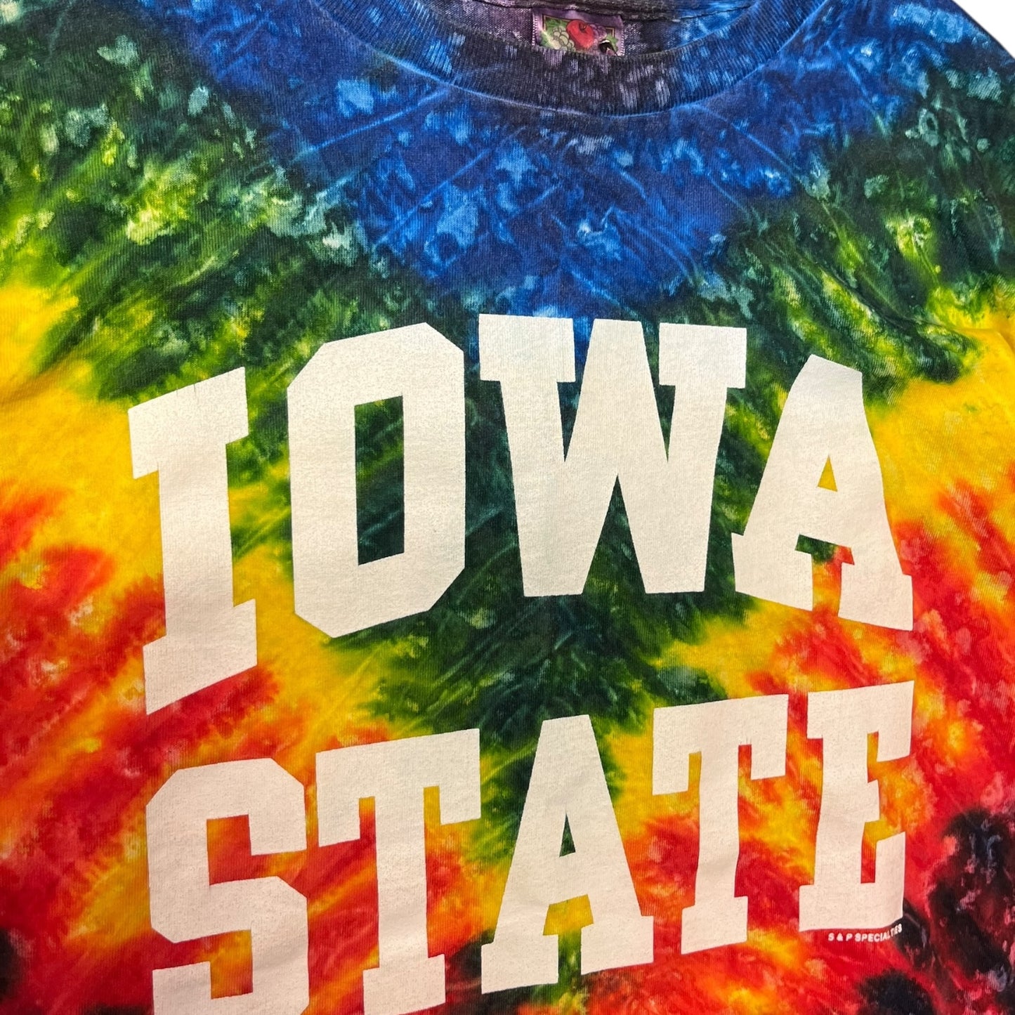 Vintage Iowa State Tie Dye Spell-Out Tee