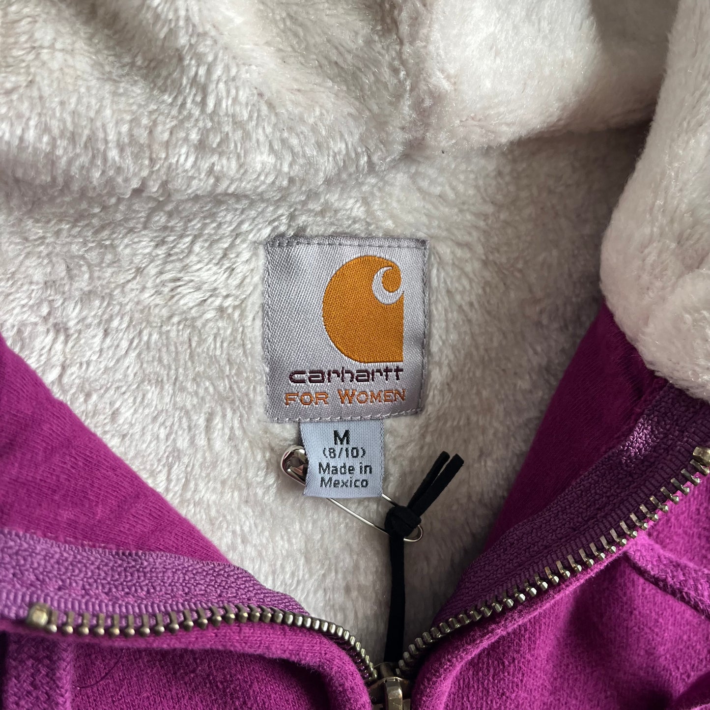 Y2K Carhartt Women’s Fuzzy Hood Plum Zip-Up