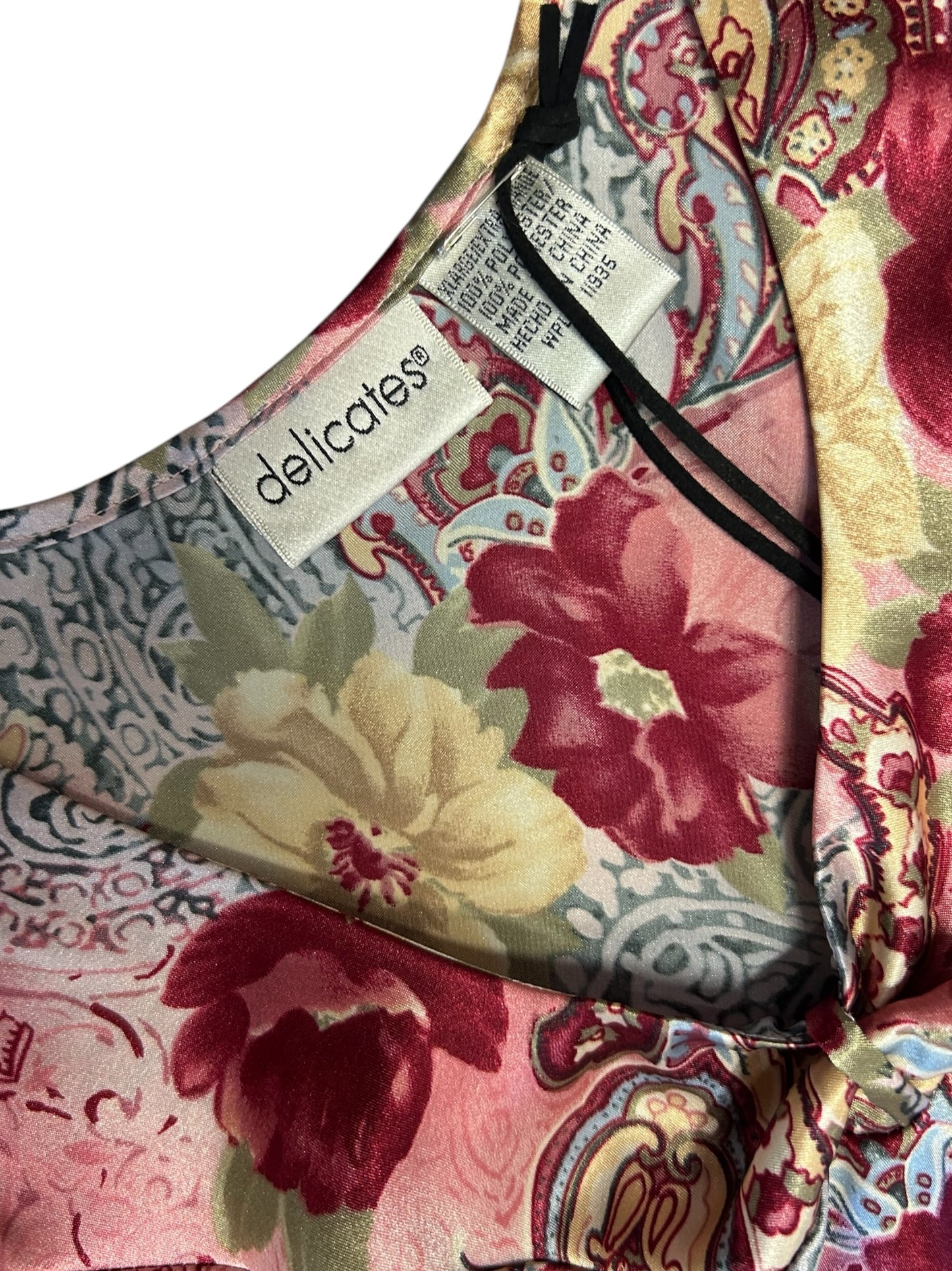Women’s Vintage Delicates Floral Maxi Slip W/Matching Robe