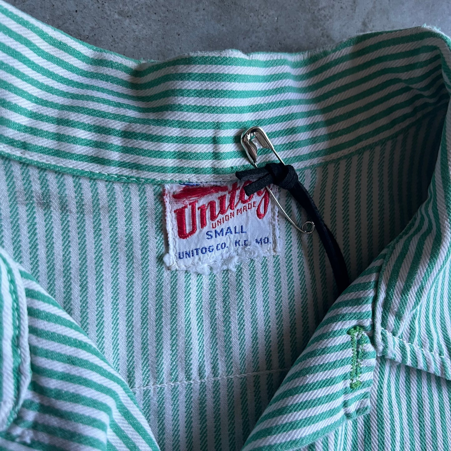 True Vintage Unitog Hickory Striped Conoco Patch Work Shirt