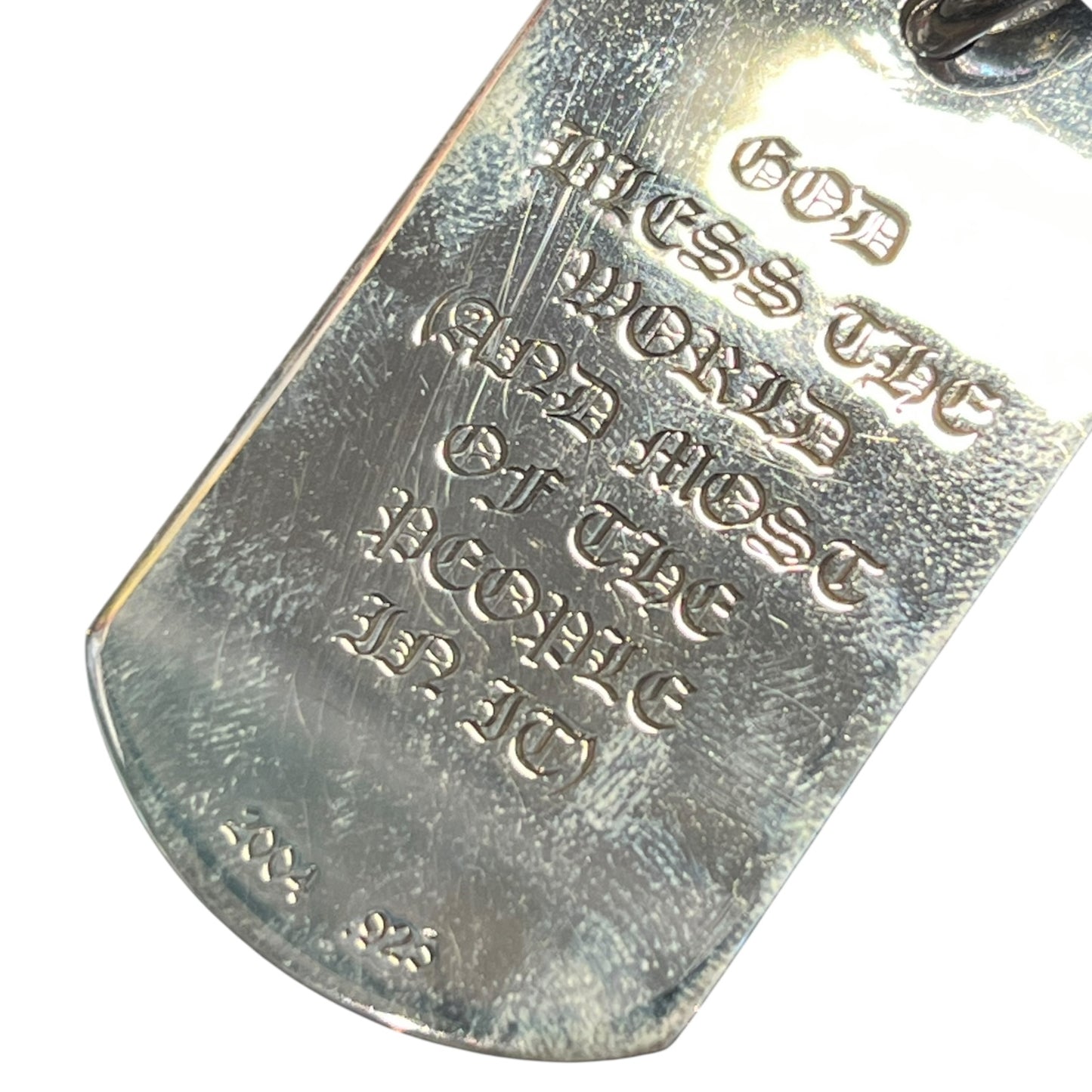 Chrome Hearts God Bless The World Dog Tag