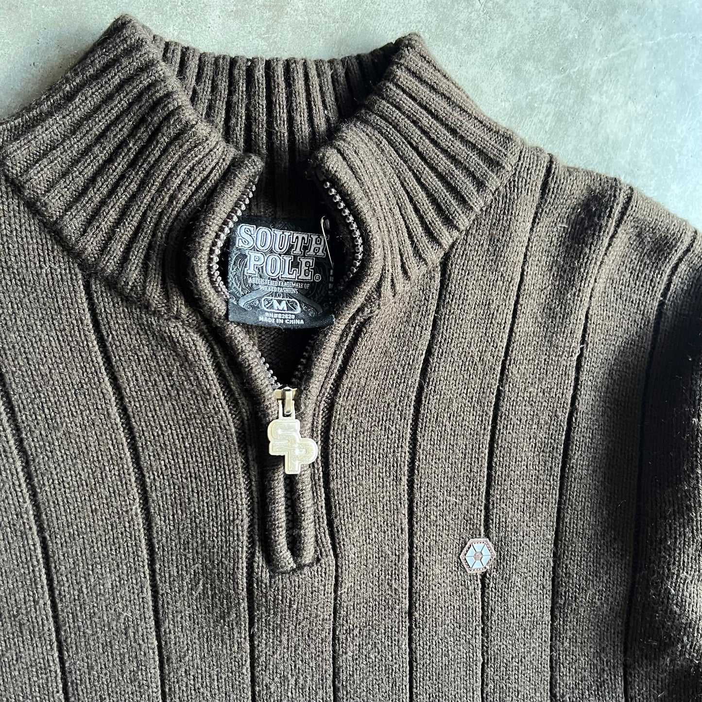 Vintage Southpole Chocolate Knit Quarter Zip