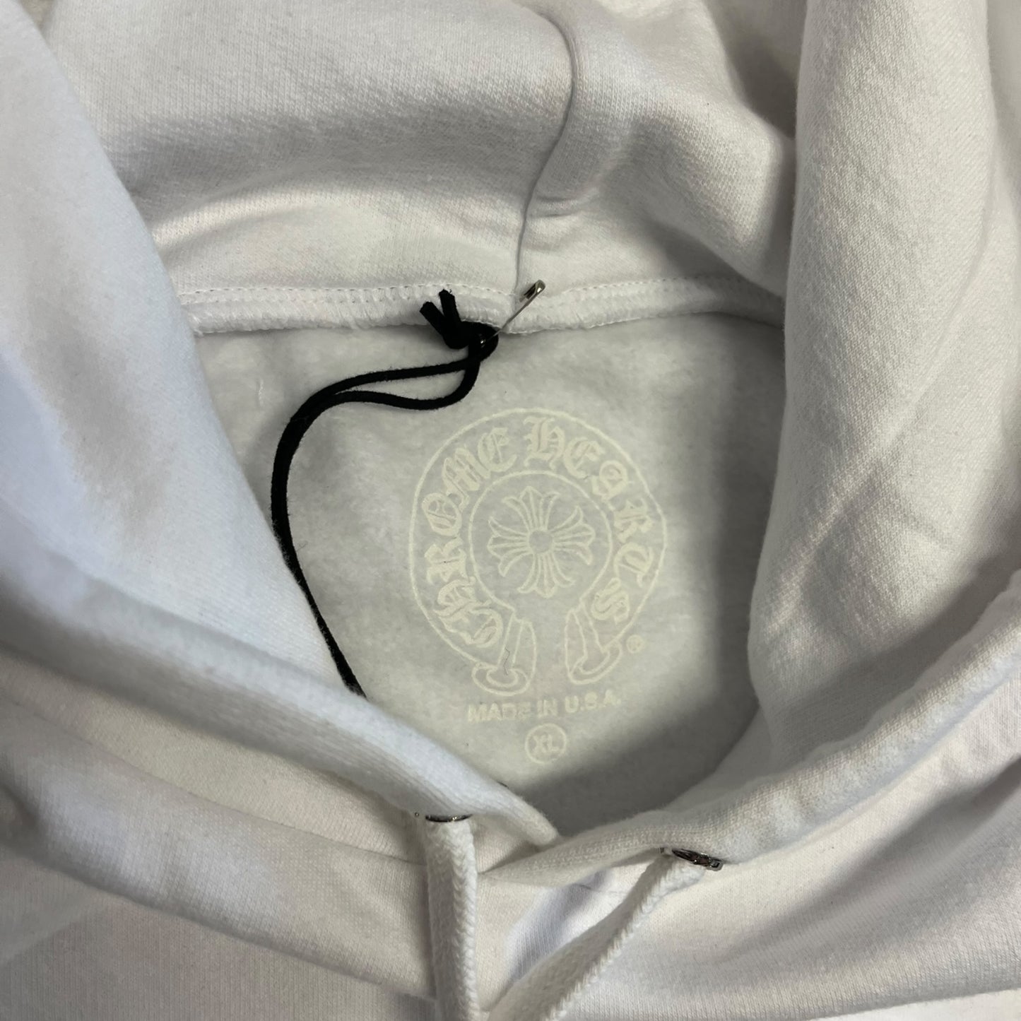 Chrome Hearts Spell Out Sleeve White Hoodie