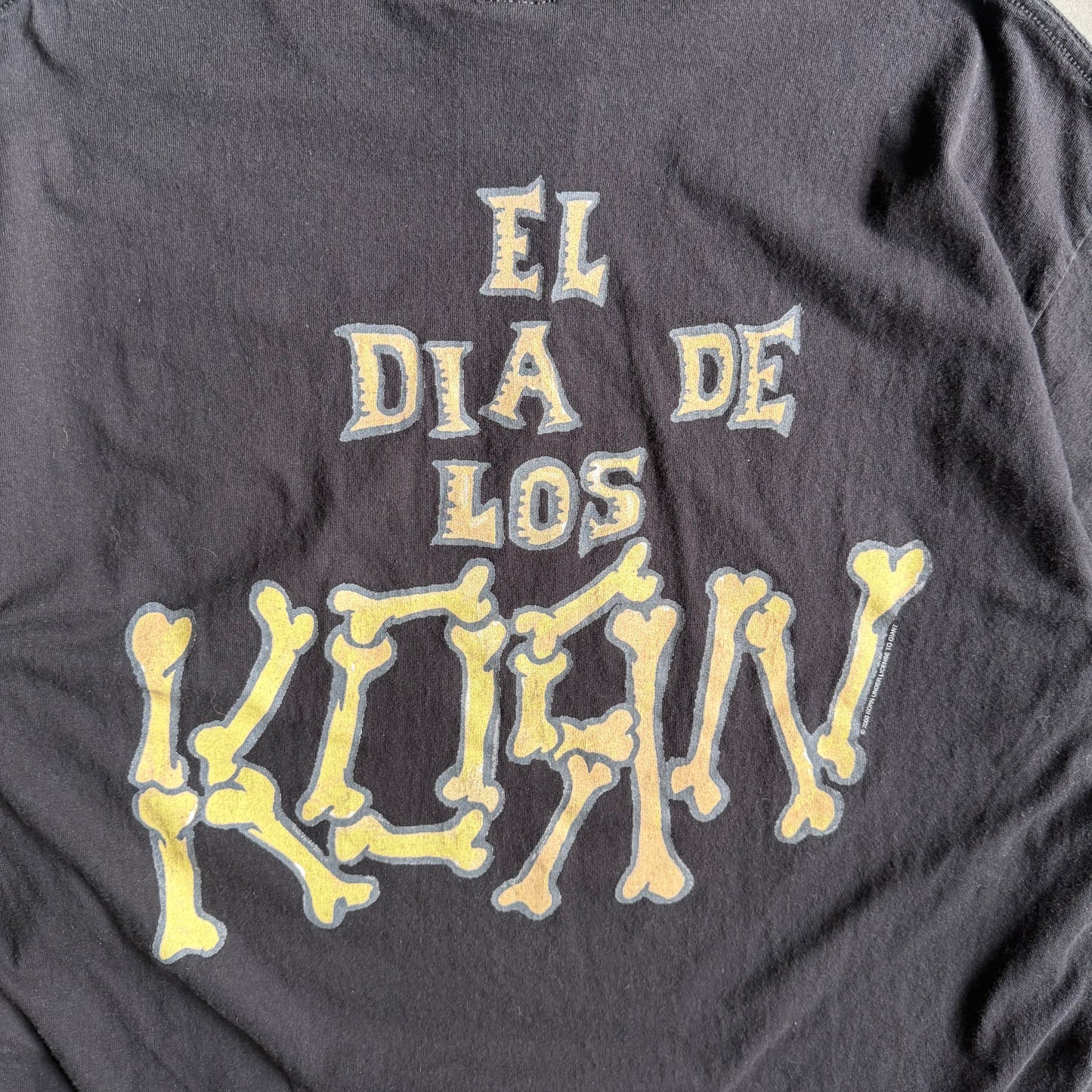 Vintage KORN Dia De Los Korn Skeleton Caricture T Shirt