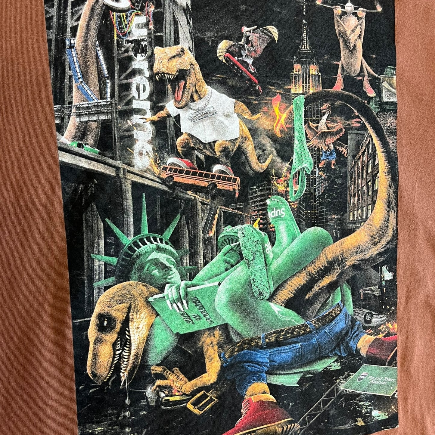 SS23 Supreme T-Rex Tee Brown