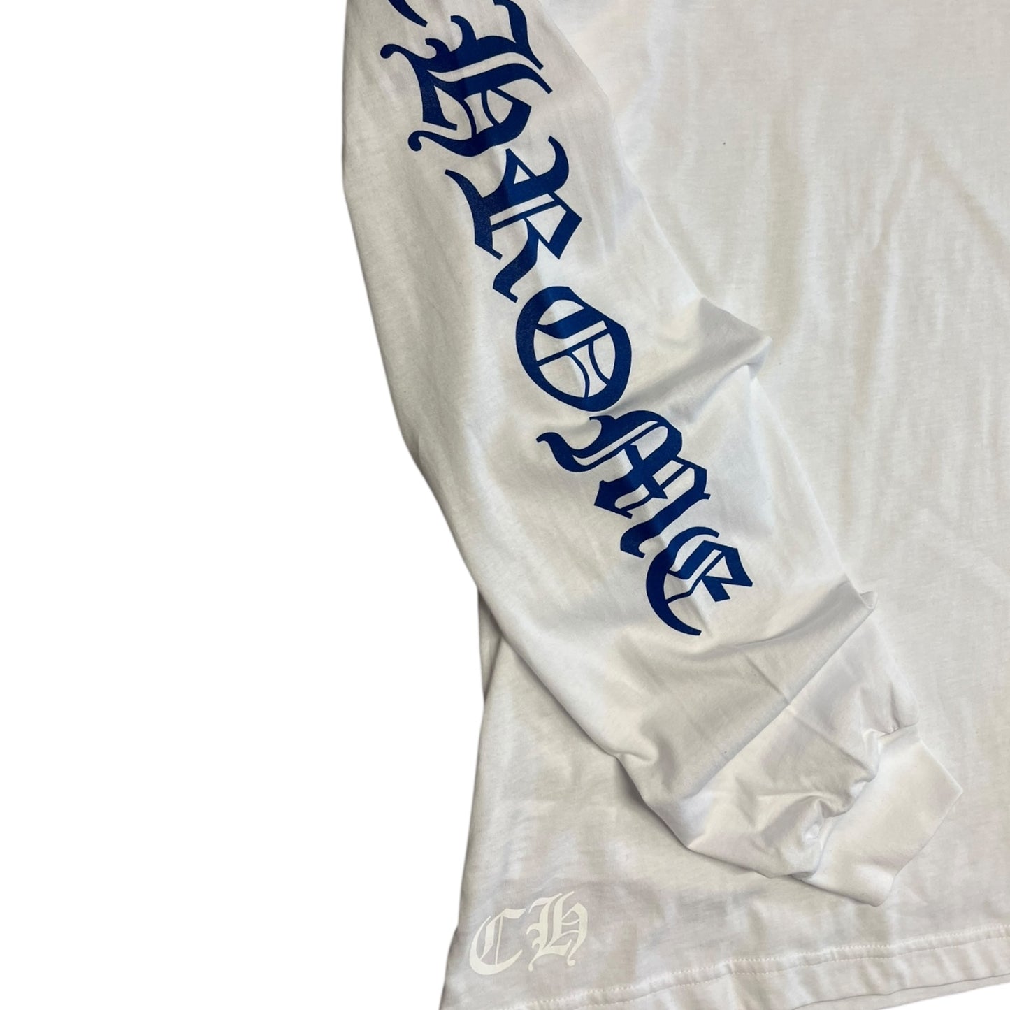 Chrome Hearts Spell Out Long-Sleeve Pocket Tee Wht/Blue