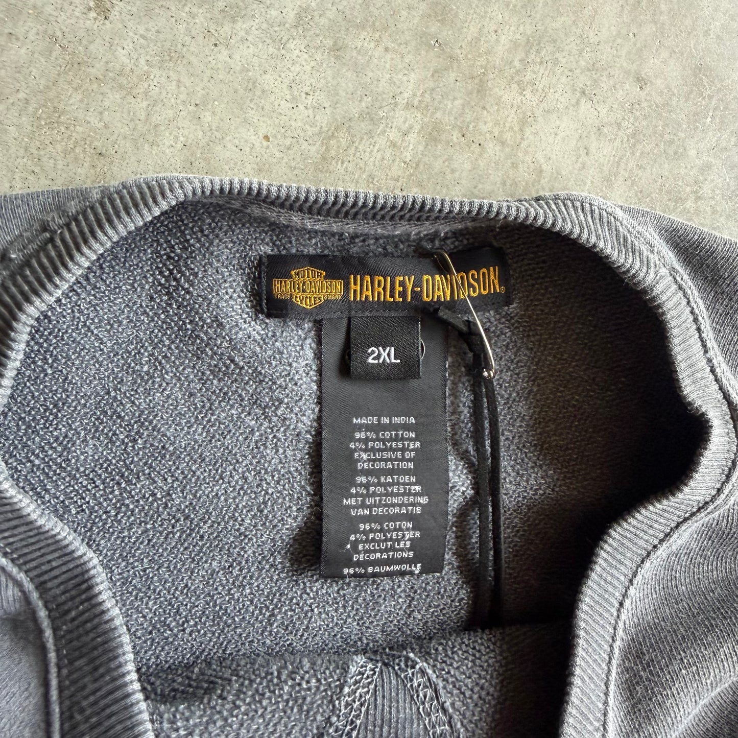 Vintage Harley Davidson Big Eagle Patch Gray Longsleeve