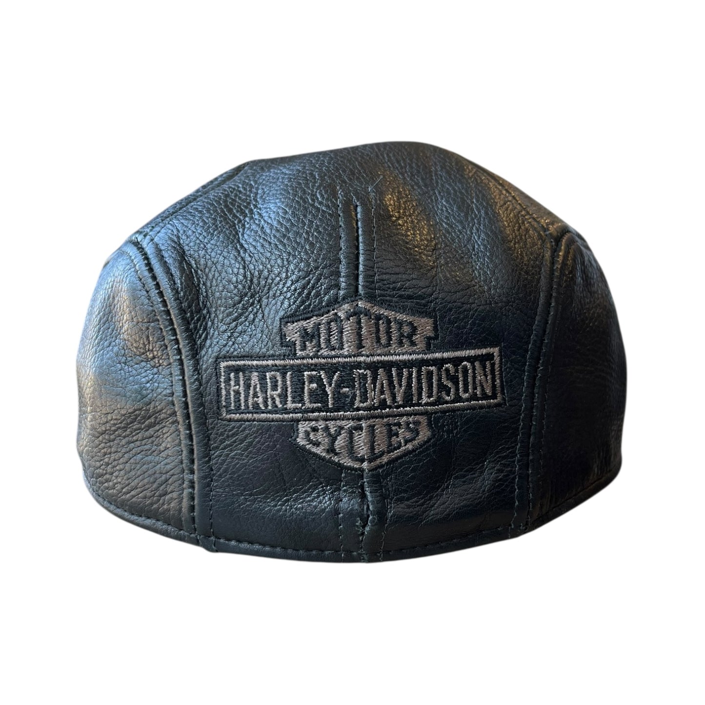 Vintage Harley Davidson Leather Newsboy Cabbie Hat