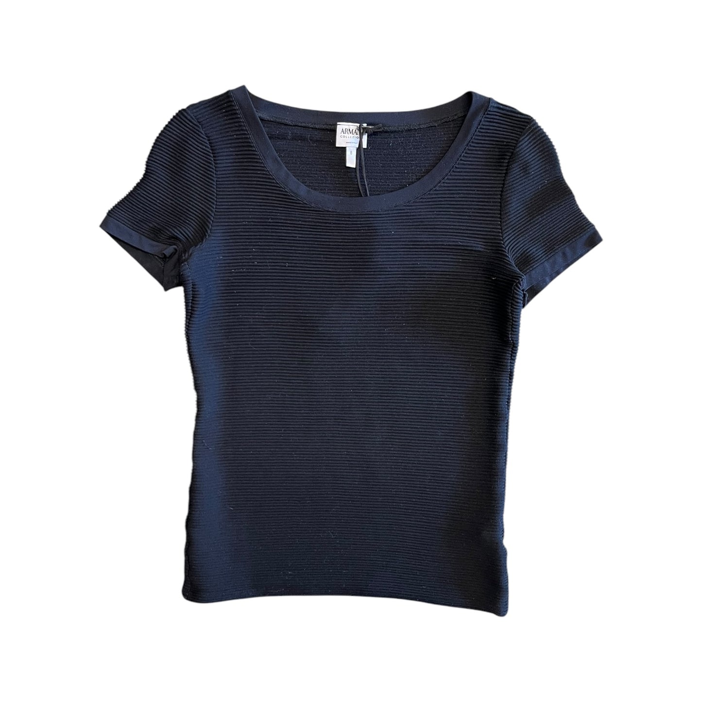 Women’s Armani Black Ribbed Tee