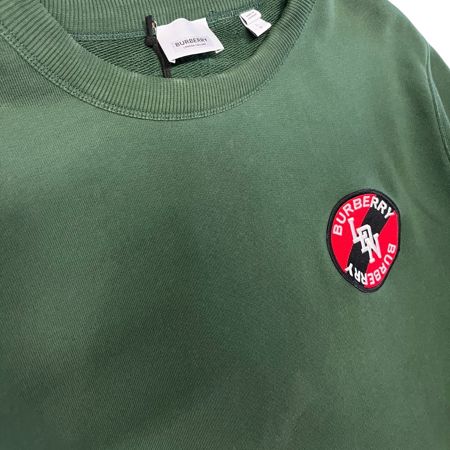 Burberry Kelly Green Patch Crewneck Sweatshirt