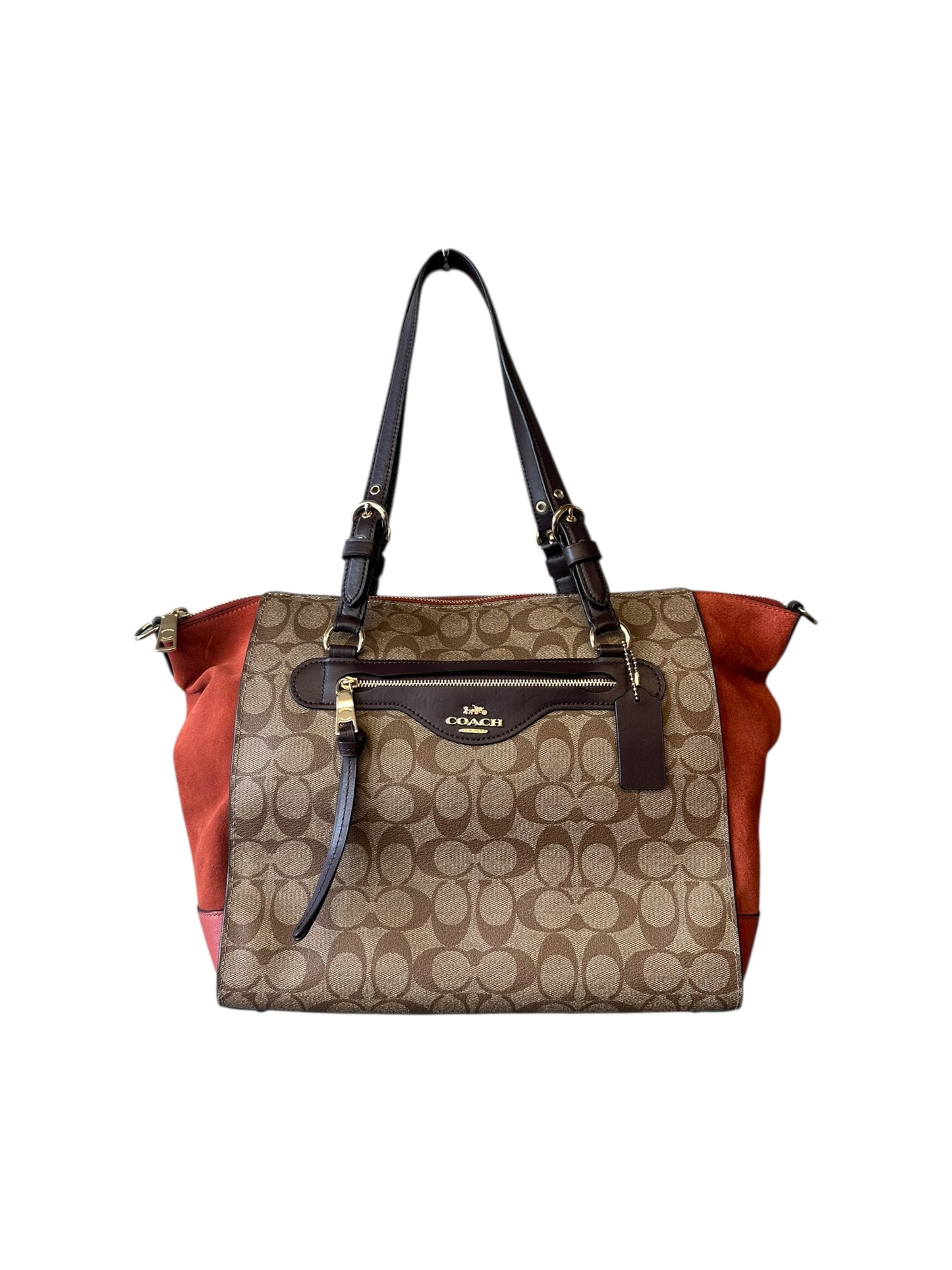 2021 Coach Kleo Carryall in Signature Canvas Khaki/Multi Handbag