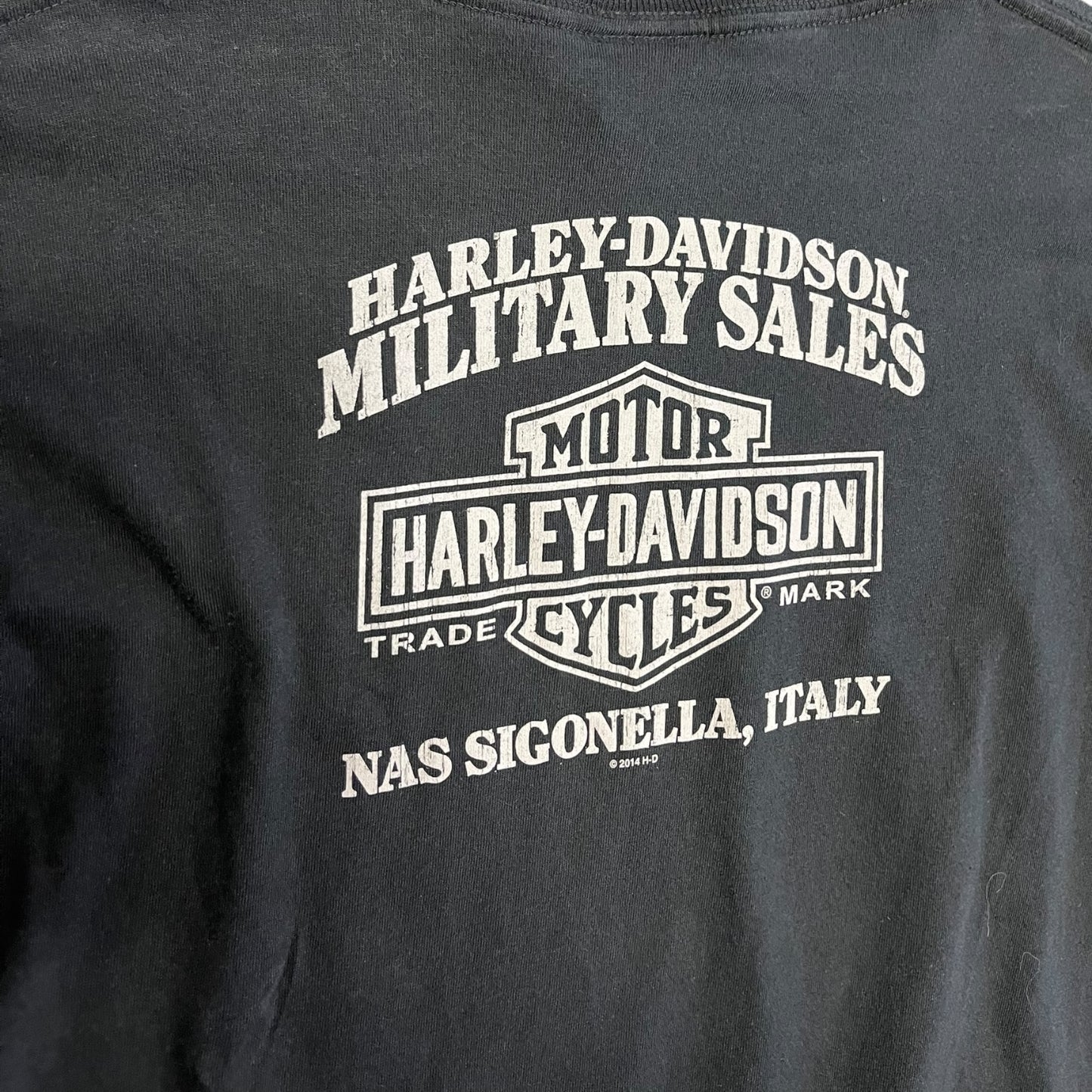 Y2K Harley Davidson Military Sales Tee