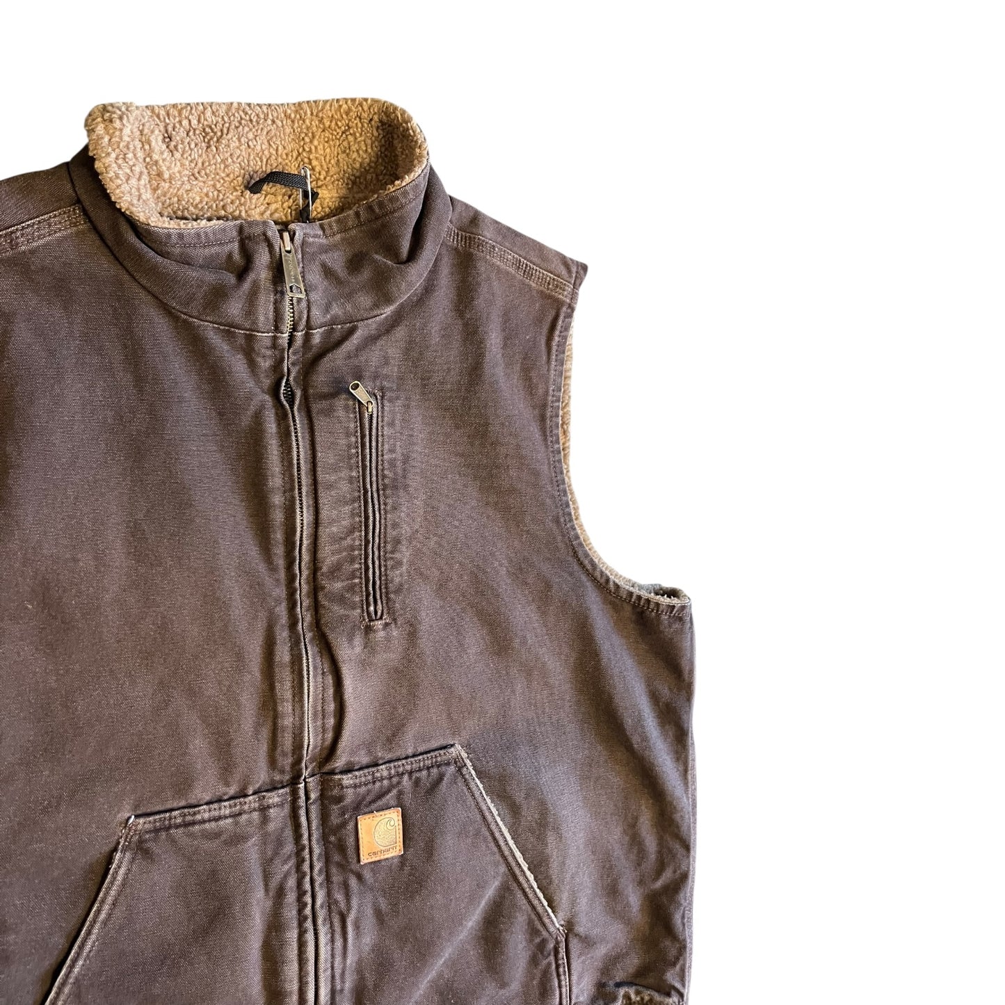 Carhartt ‘V33 DKB’ Dark Brown Sherpa Lined Vest