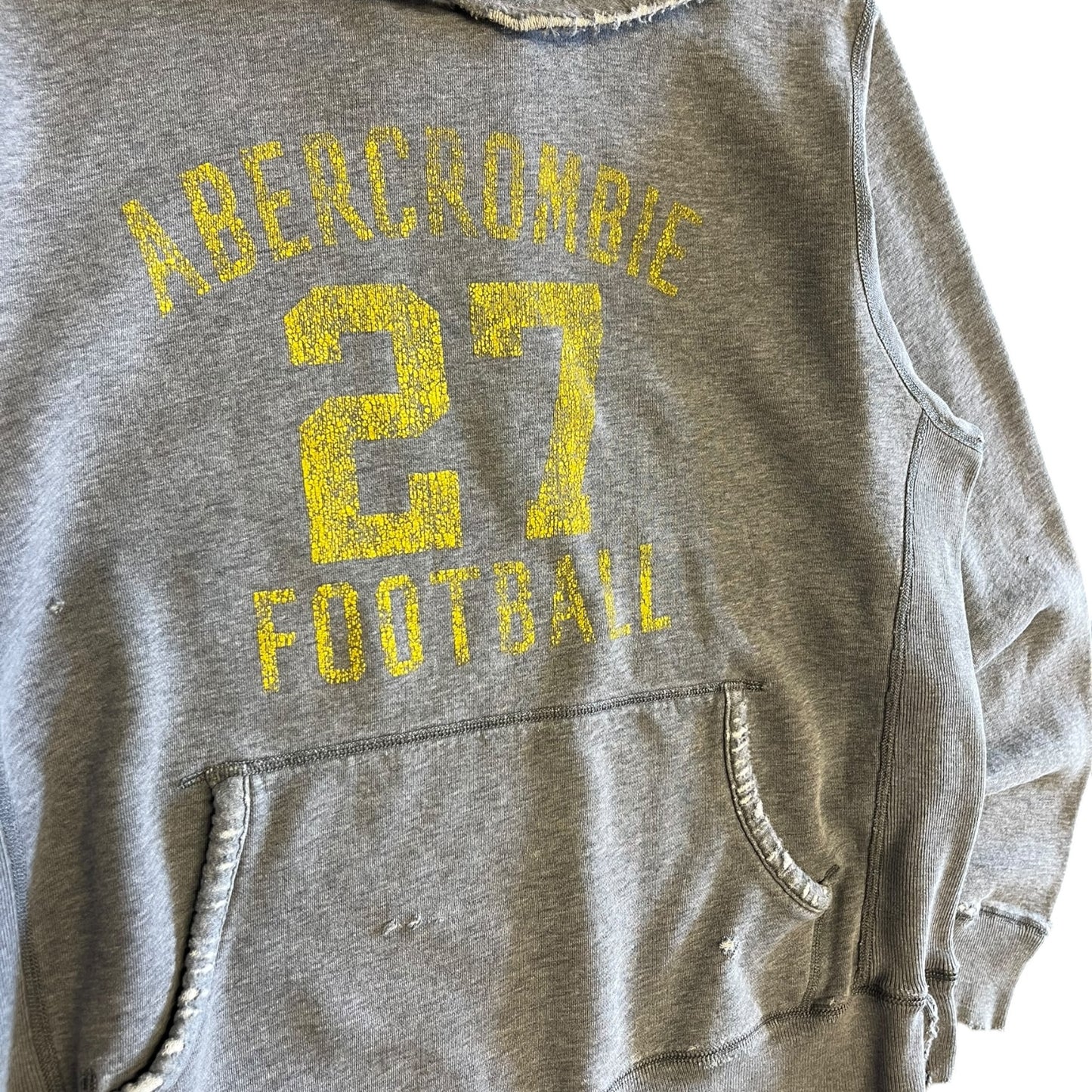 Y2K Abercrombie Football Distressed Hoodie