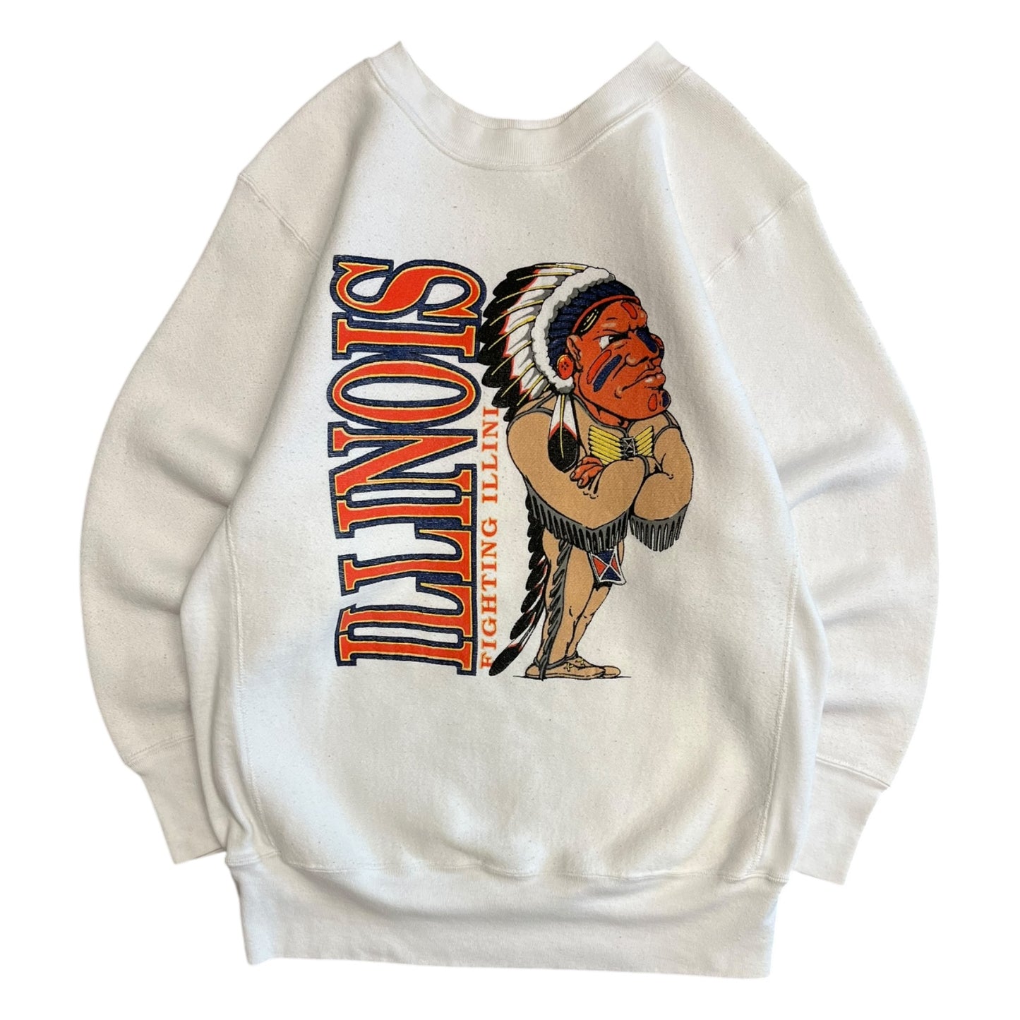 Vintage Illinois Fighting Illini White Sweatshirt