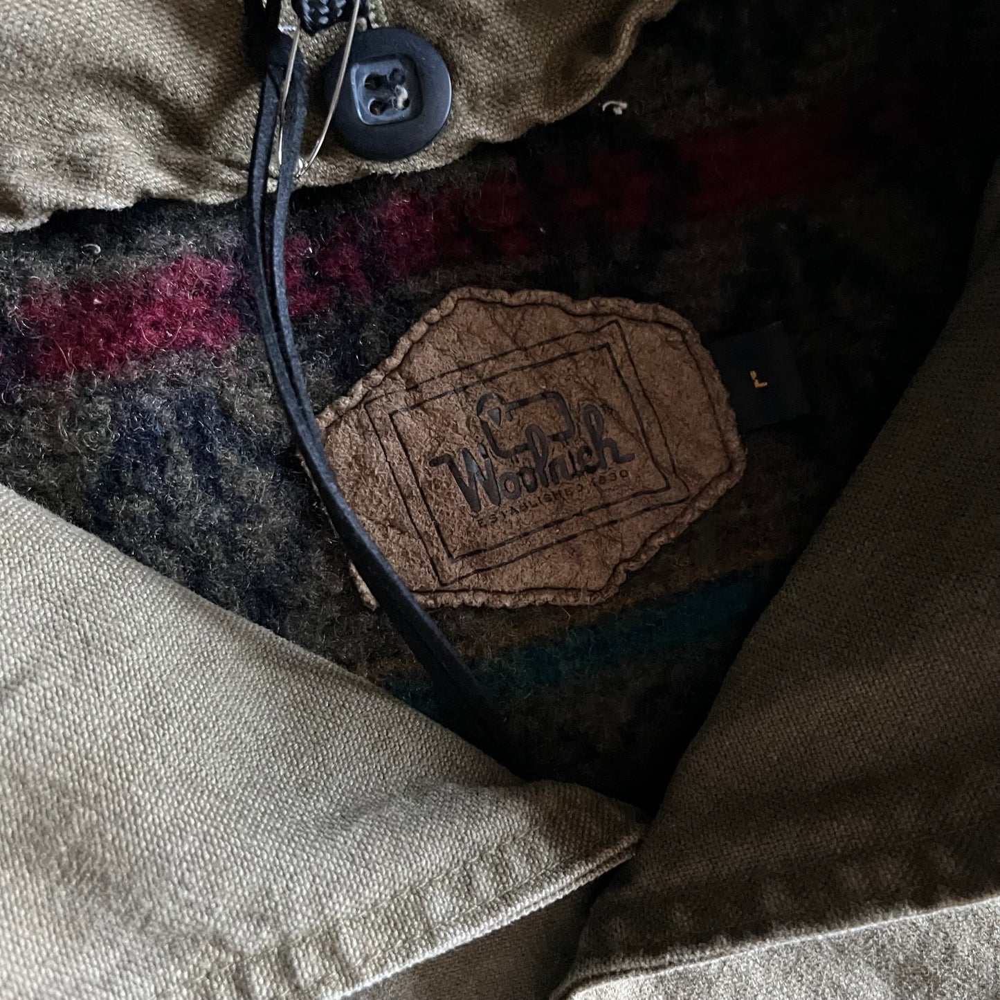 Vintage Woolrich Blanket Lined Olive Barn Coat