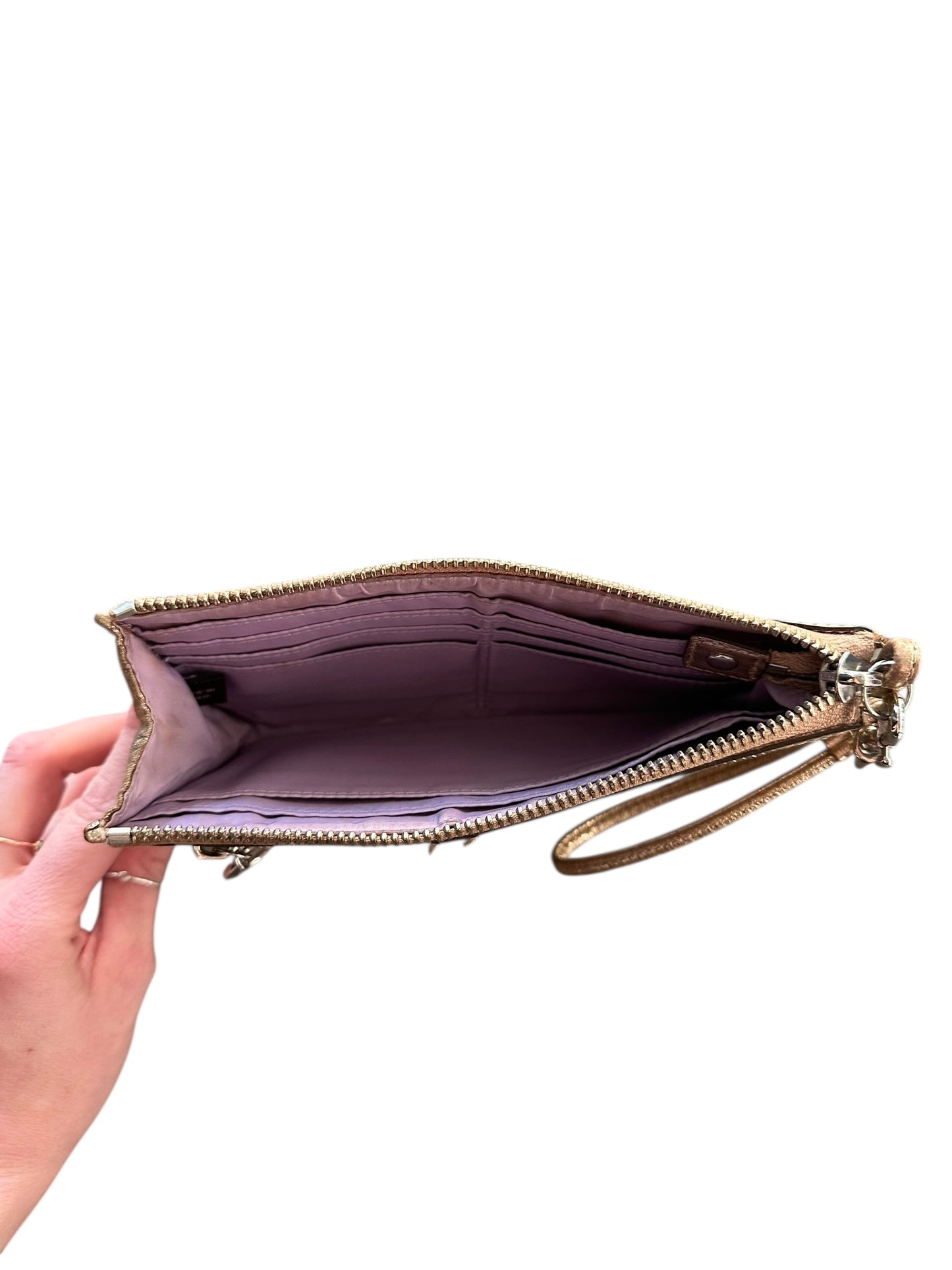 Coach Y2K Poppy Beige/Metallic Wristlet