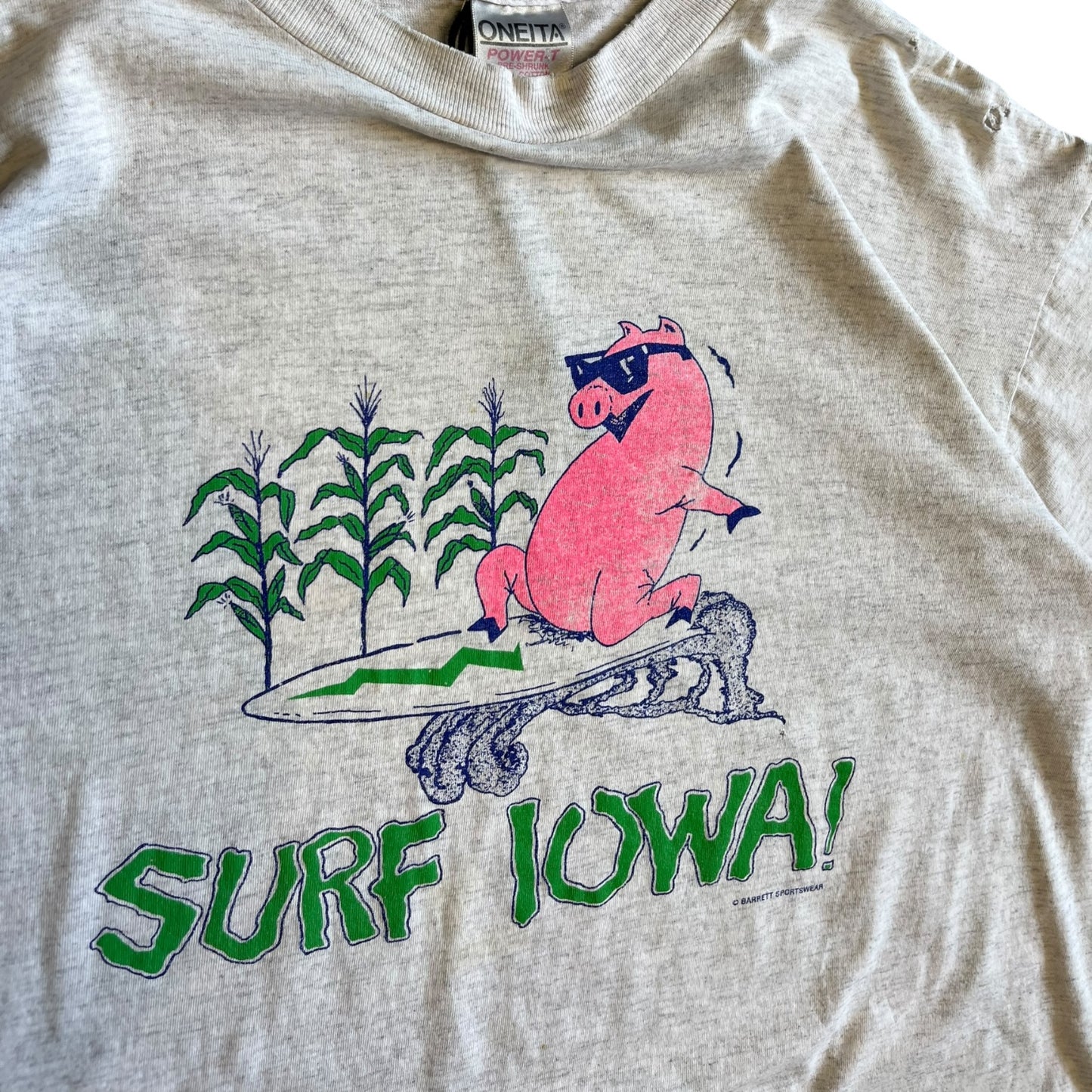 Vintage Distressed Surf Iowa Pig T Shirt
