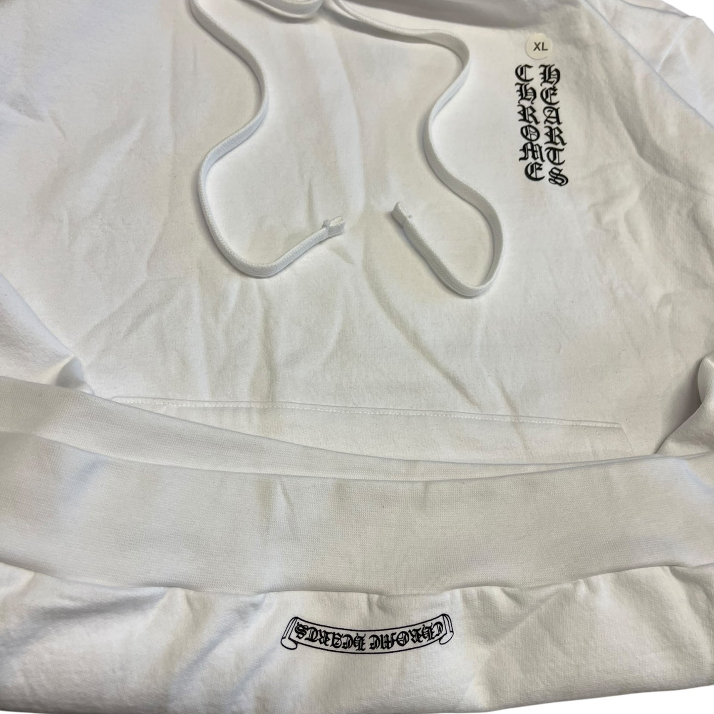 Chrome Hearts Spell Out Sleeve White Hoodie