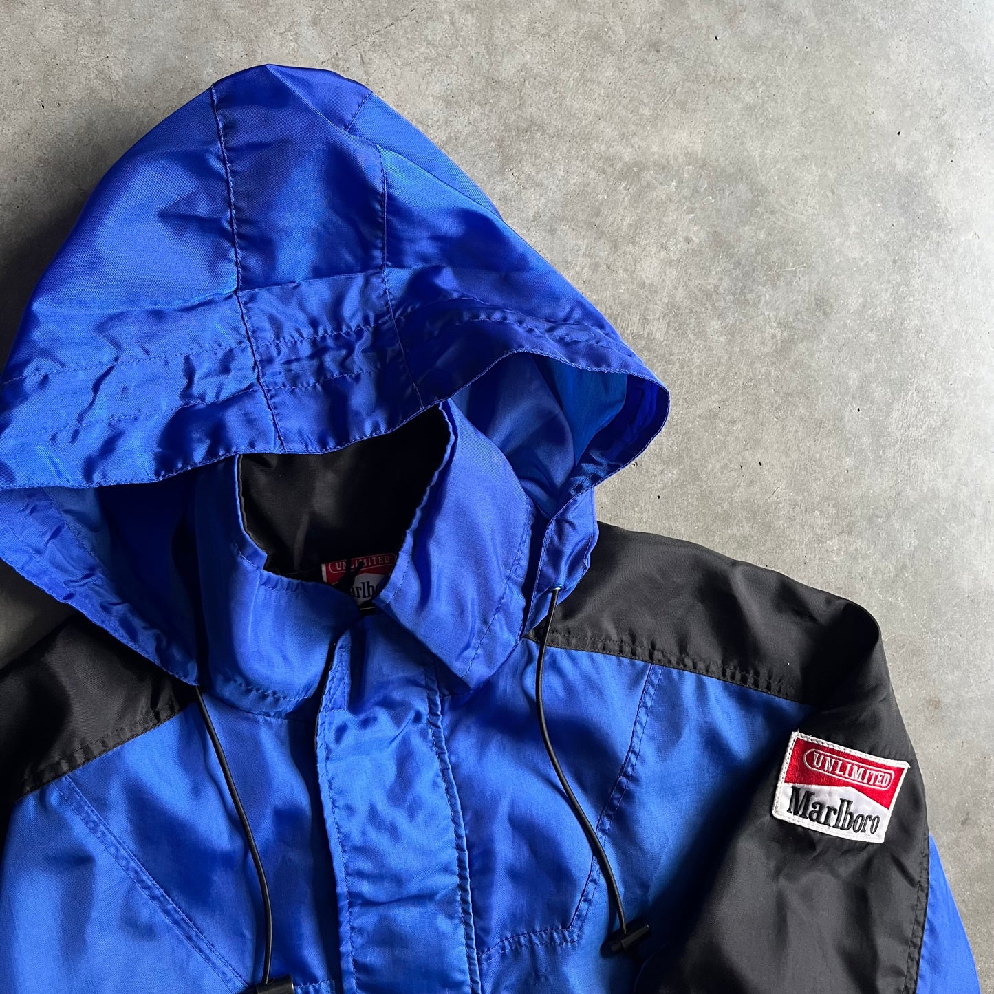Vintage Blue Marlboro Zip-Up Windbreaker
