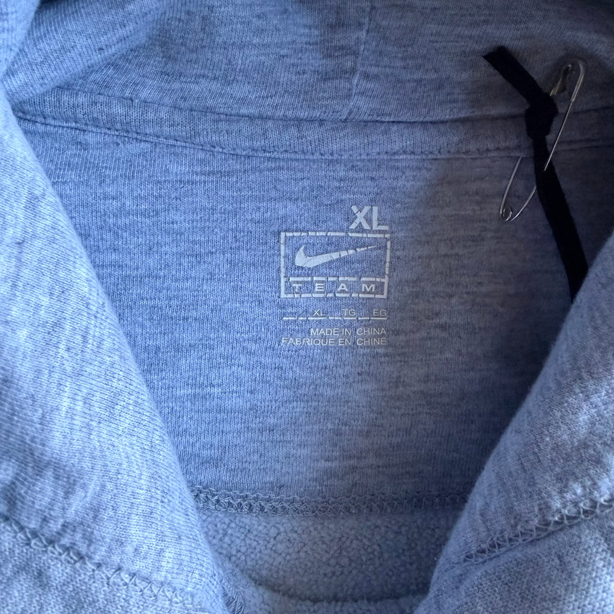 Y2K Nike UNC Centered Logo Gray Hoodie