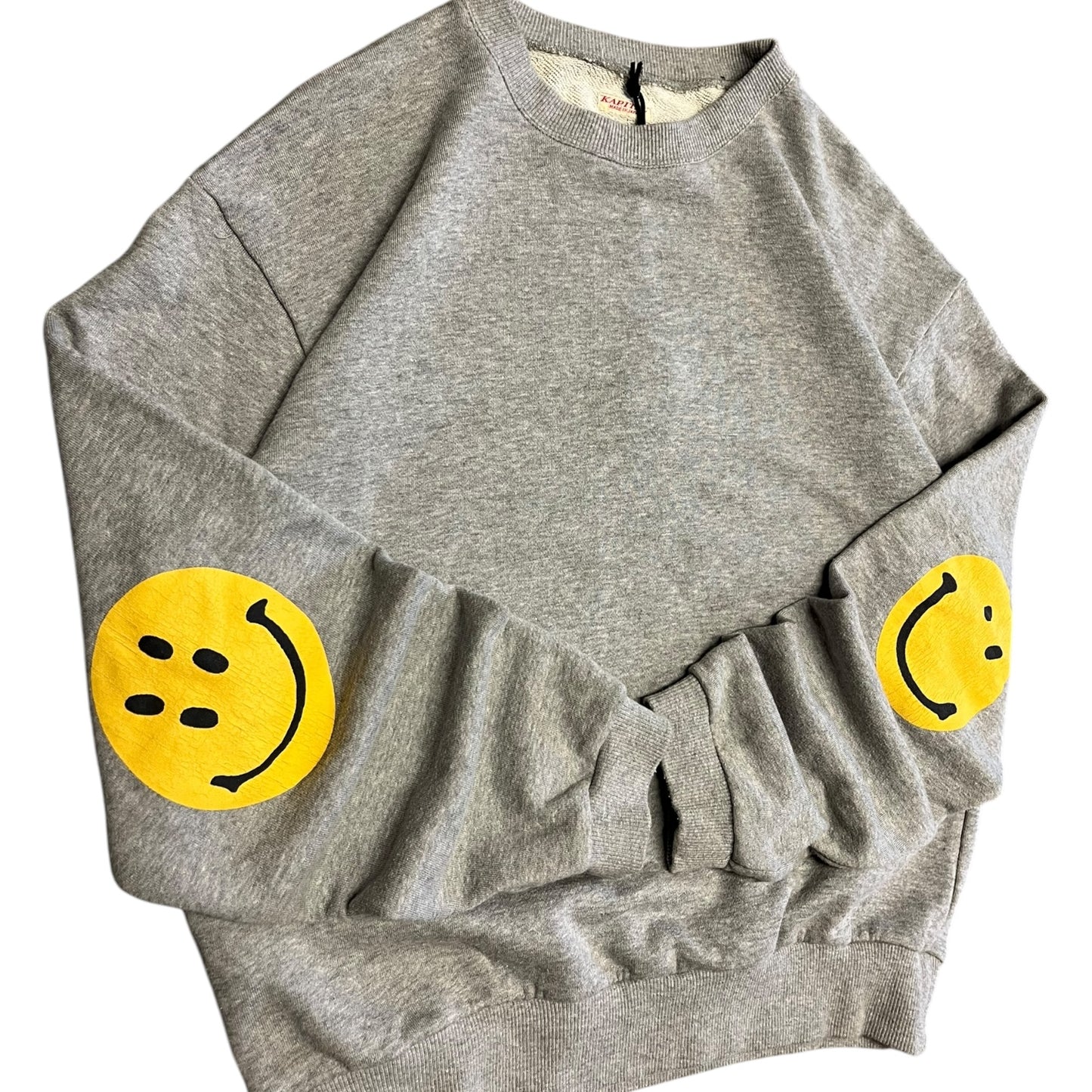 Kapital Smiley Face Sleeve Grey Sweatshirt