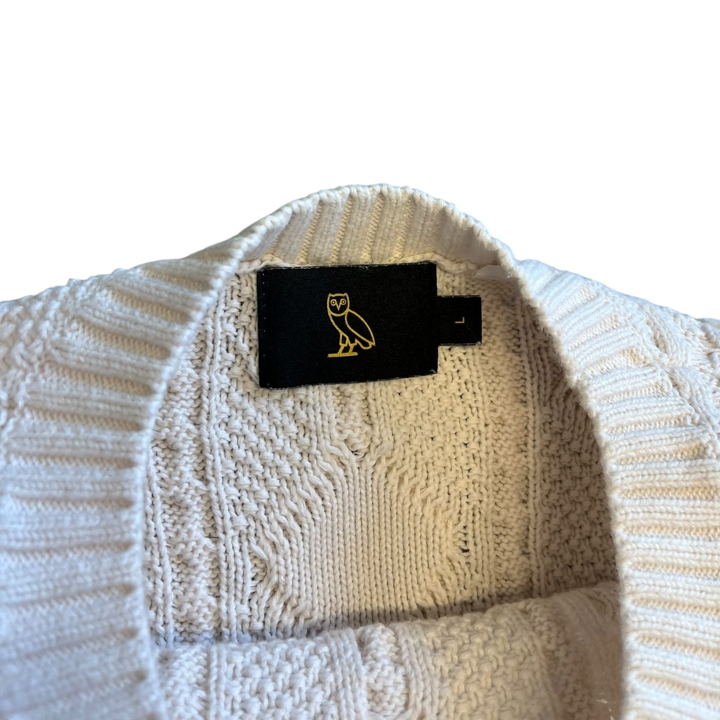OVO Owl Tan Cable Knit Sweater