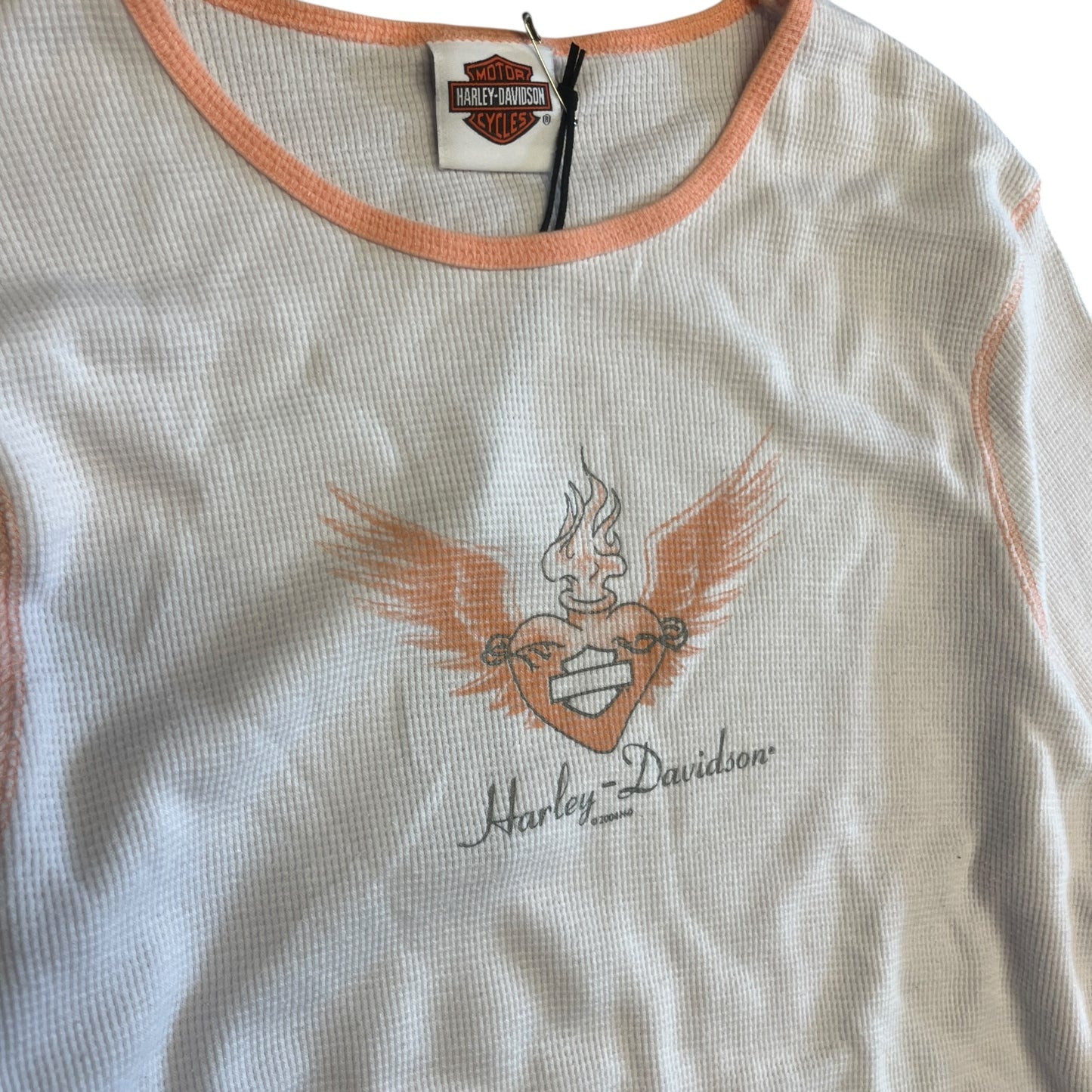 Y2K Women’s Harley Davidson White Thermal Shirt