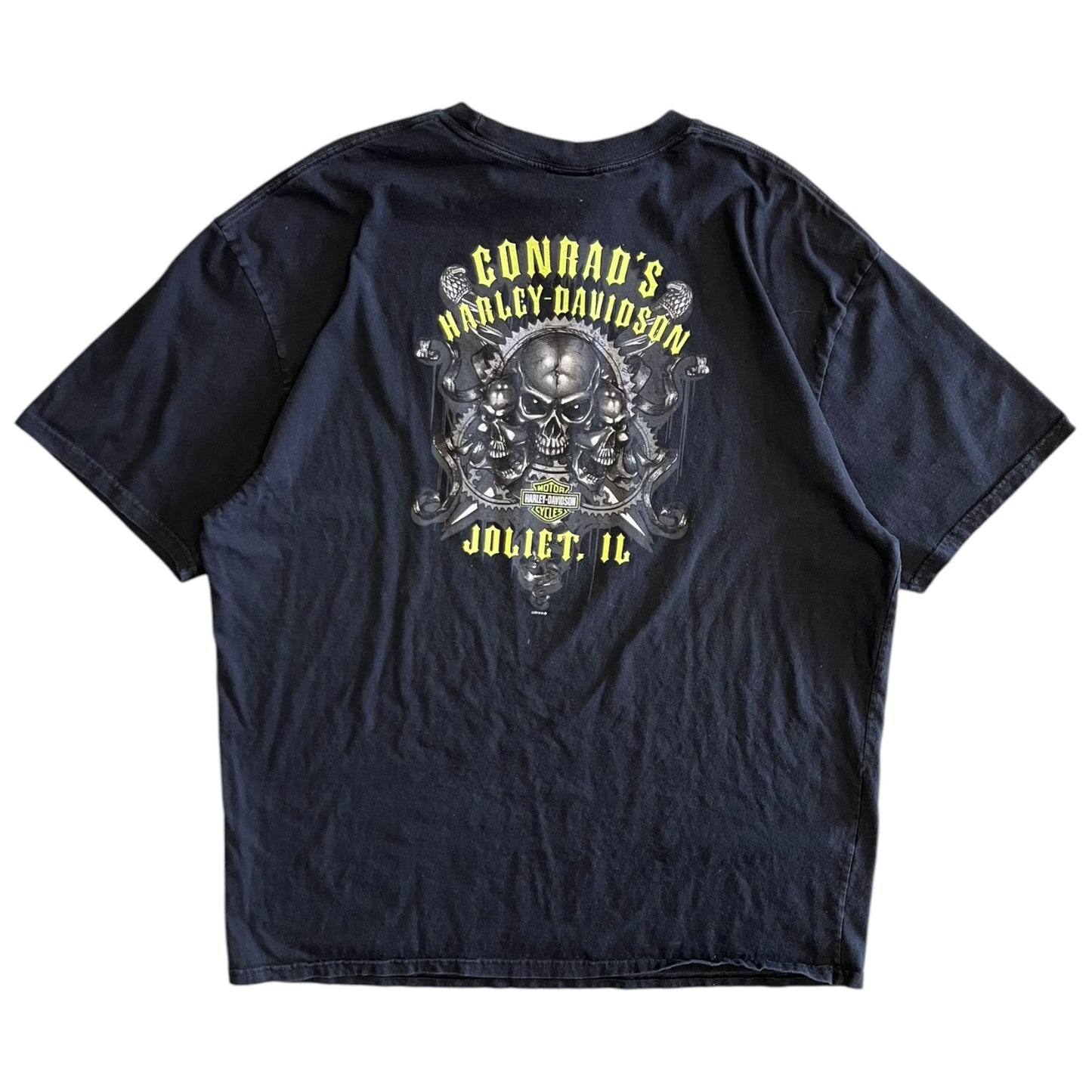 Y2K Conrad’s Harley Davidson Neon Flame Logo Tee