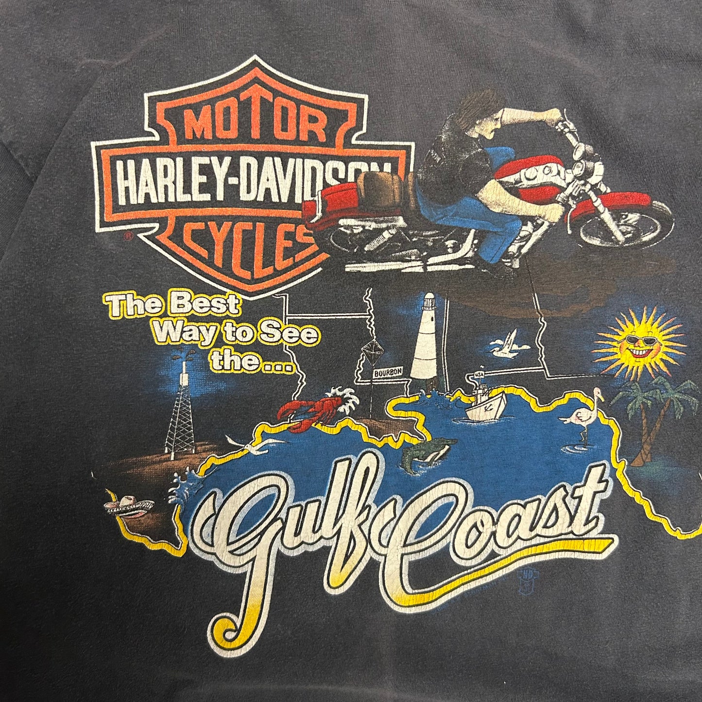 Vintage 1989 Harley Davidson Gulf Coast Tee