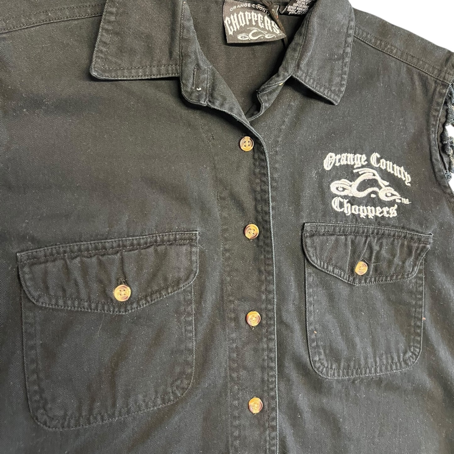 Women’s Y2K Orange County Choppers Cutoff Black Vest