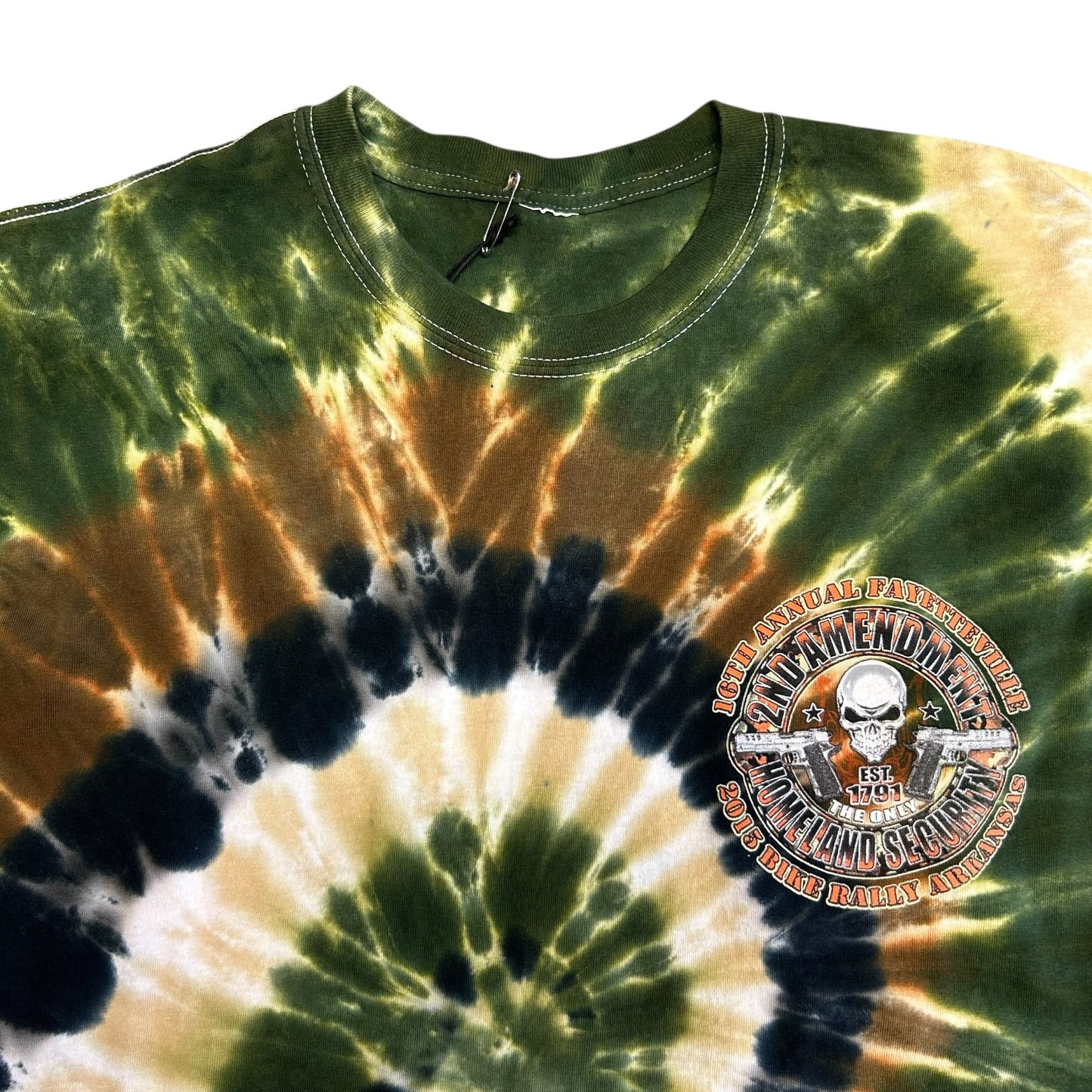 Y2K Camo Tie Die Fayetteville Bike Rally Tee