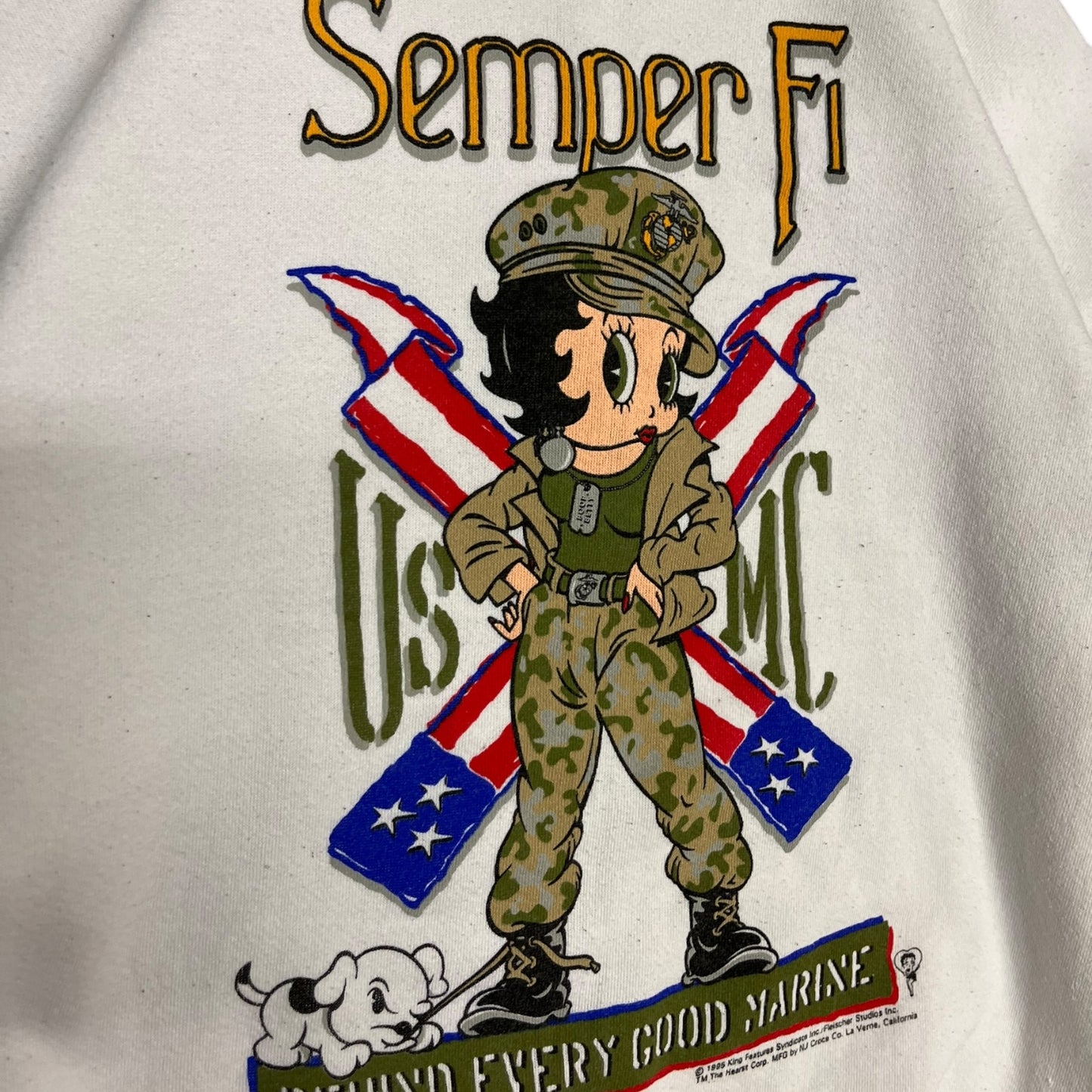 Vintage Betty Boop USMC Semper Fi Crewneck Sweatshirt