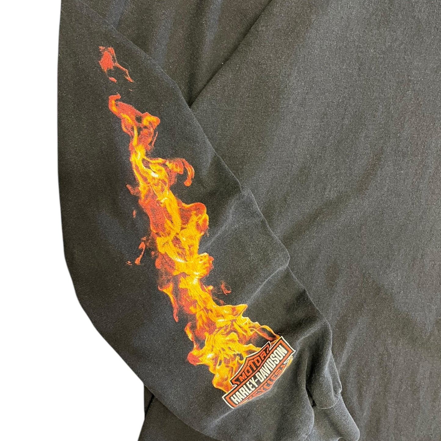 Harley Davidson Flame Sleeve Graphic Long Sleeve T Shirt