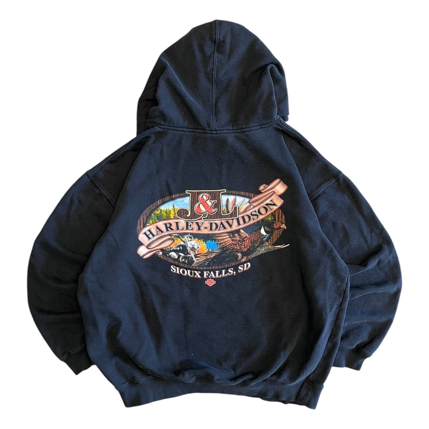 Y2K Harley Davidson Flaming Pocket Hoodie