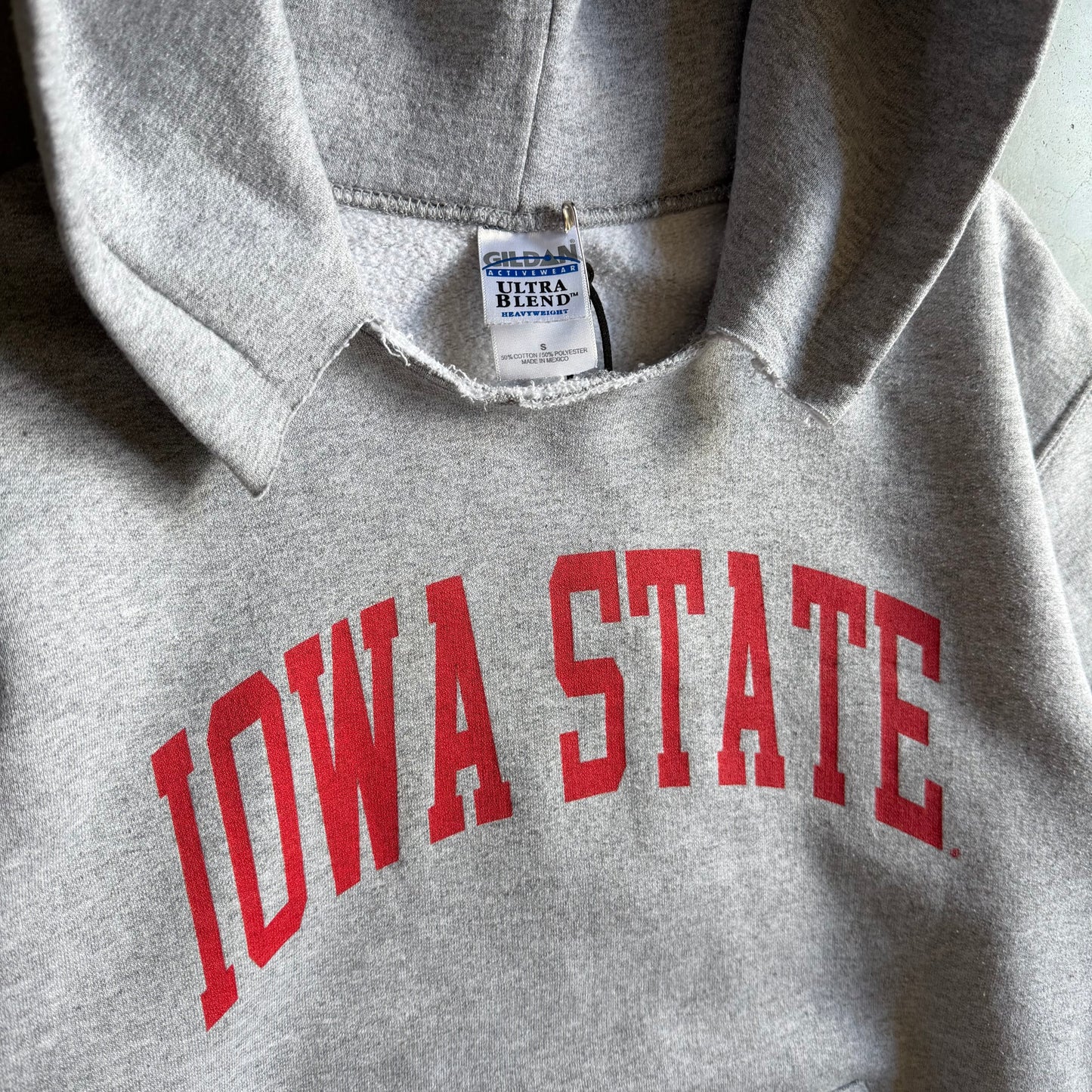 Vintage Iowa State Red Spell-Out Gray Hoodie