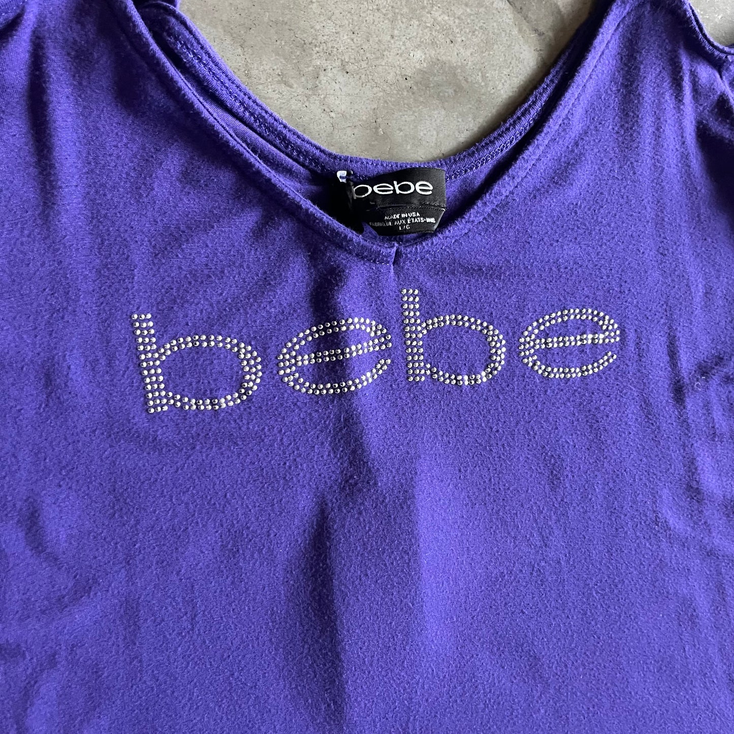 Women’s Bebe Off The Shoulder Purple Long Sleeve