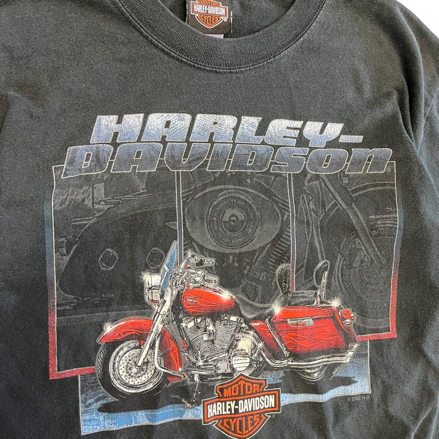 Y2K 2003 Harley Davidson Engine Tee